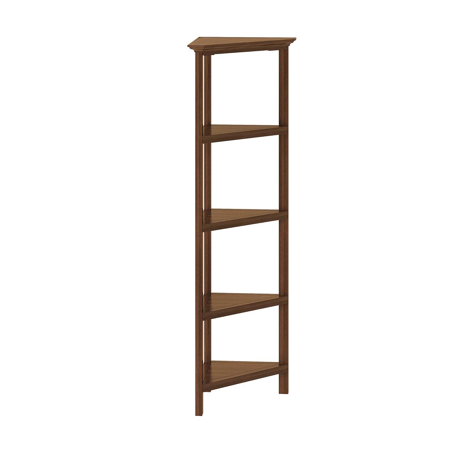 NewRidge 4-Tier Corner Wooden Bookcase Walnut