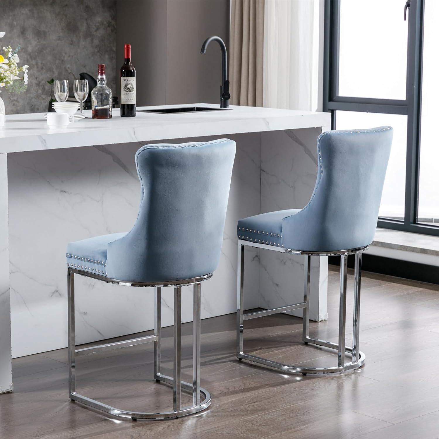 Jermon Upholstered Counter Stool with Metal Frame