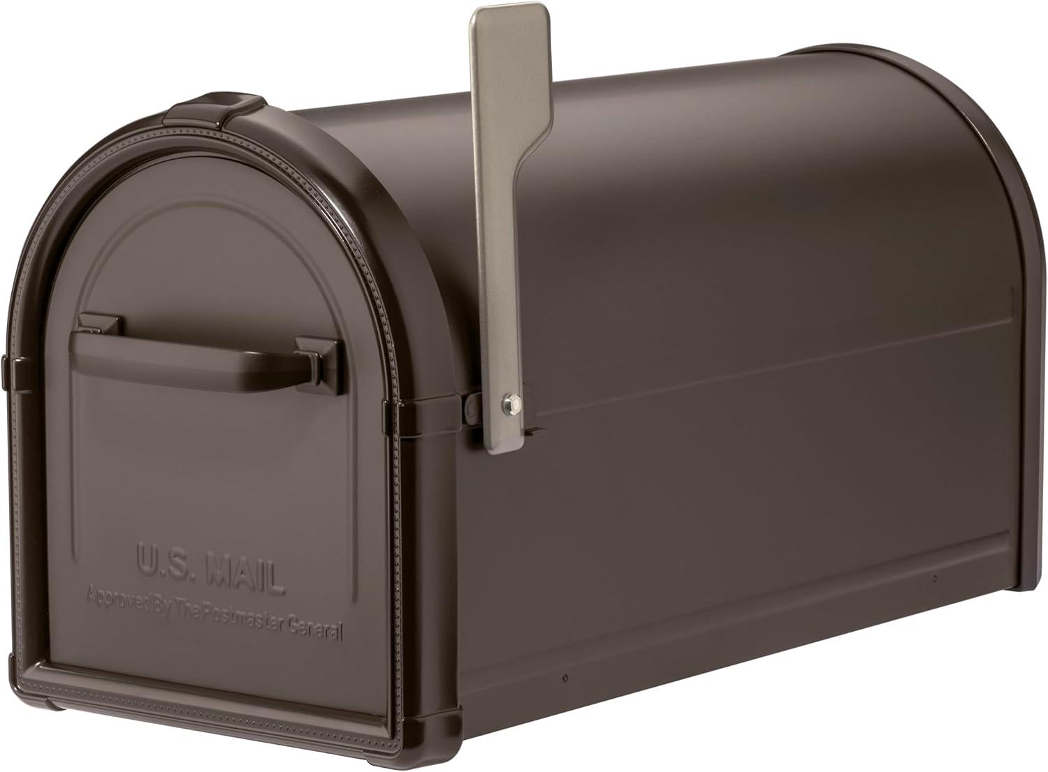 Architectural Mailboxes  Hillsborough Post Mount Mailbox - Rubbed Bronze - Large