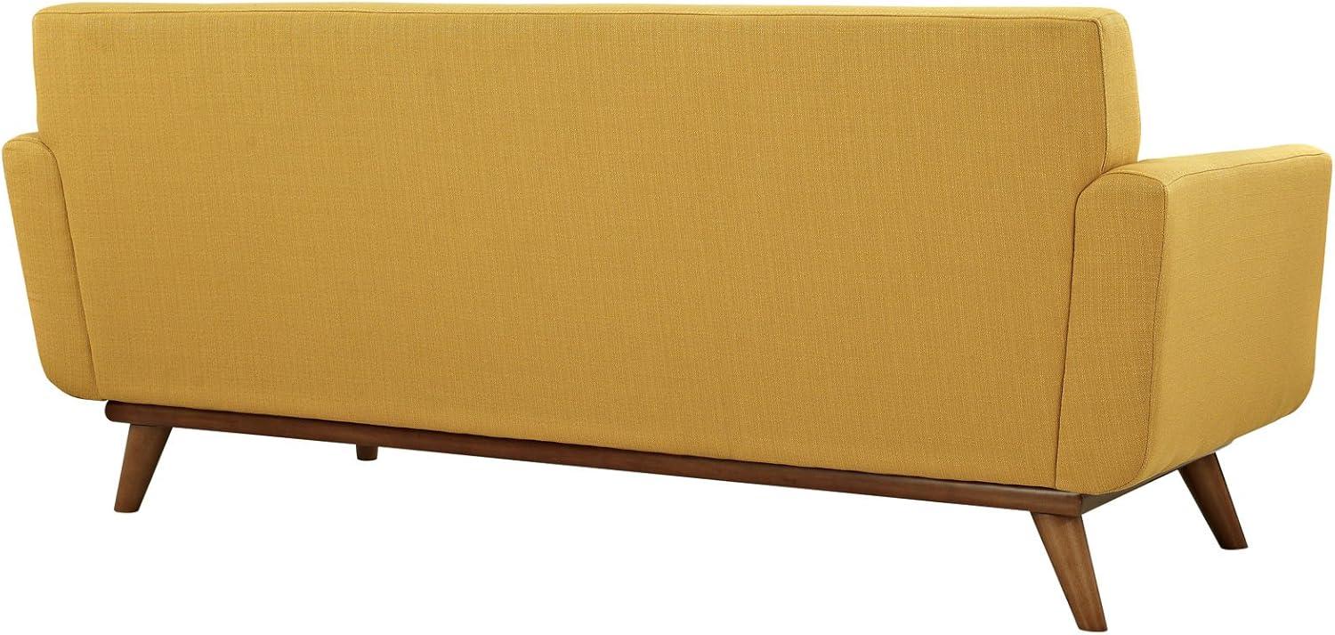 Modway Engage Modern Upholstered Fabric Loveseat in Citrus Yellow