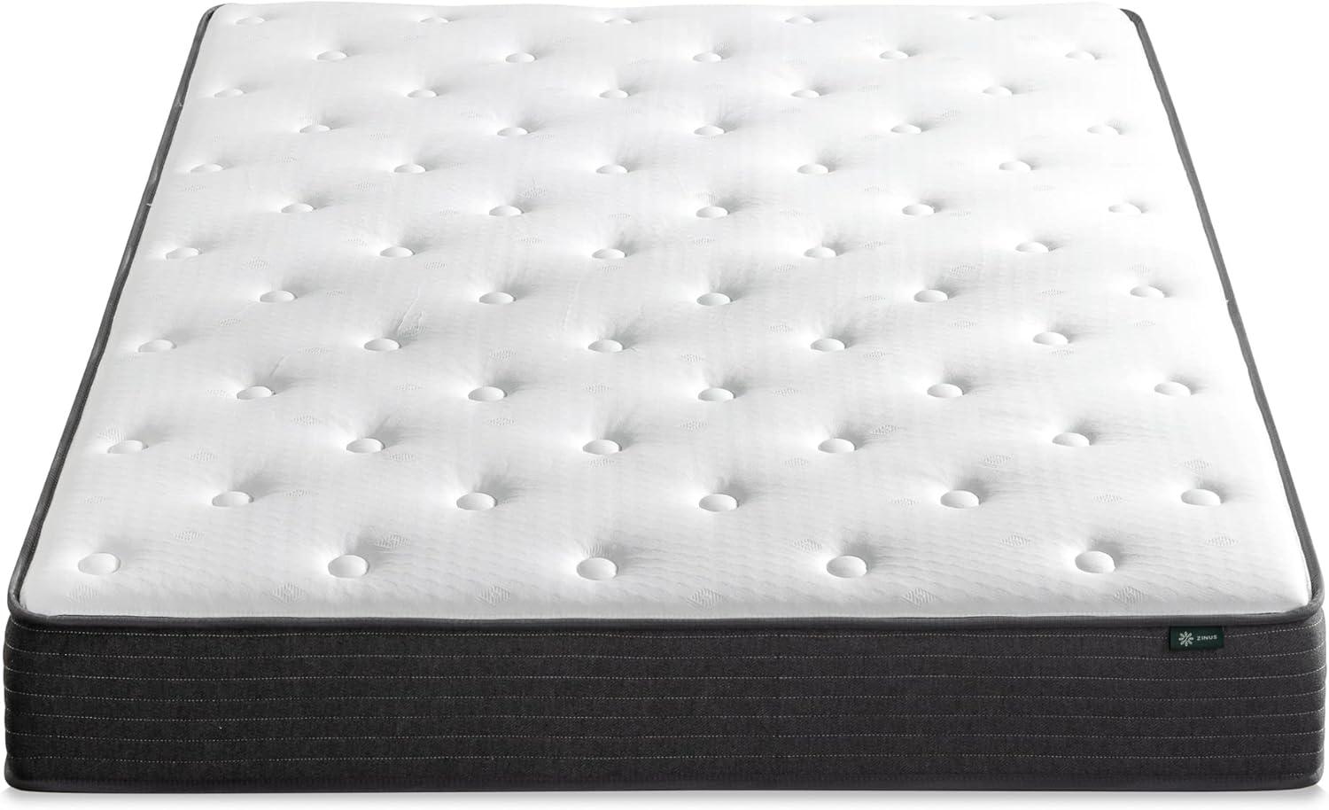 Twin 8'' White and Gray Eurotop Innerspring Mattress