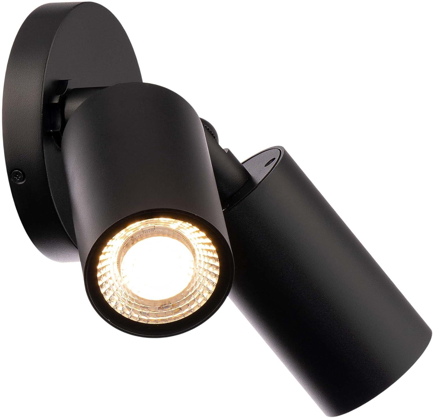 Cylinder LED Double Adjustable Indoor or Outdoor Wall Light 3000K in Black