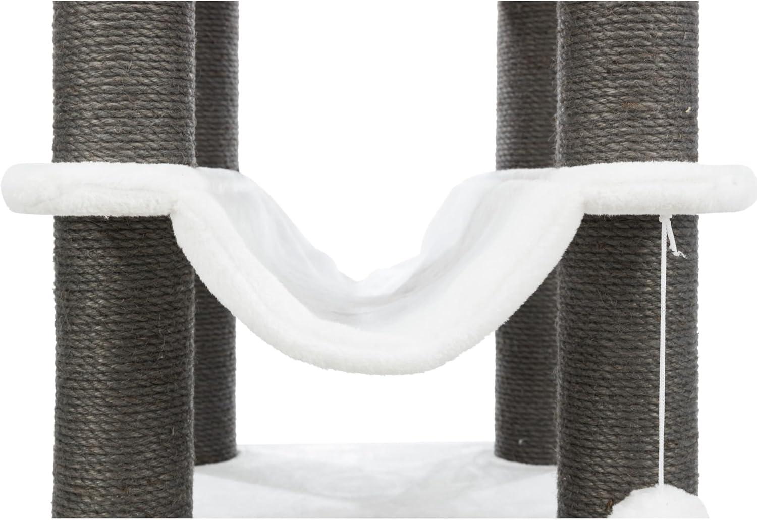 TRIXIE TRIXIE Lucano 43.3" XXL Cat Tree - Sisal Scratching Posts, Plush Covered House, Cat Beds, Platforms, Two Hanging Toys