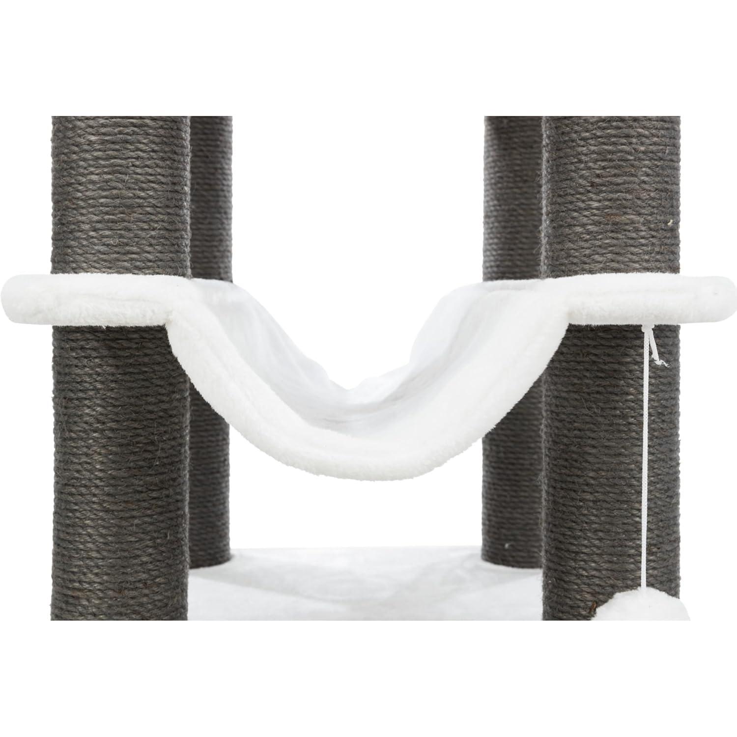 TRIXIE TRIXIE Lucano 43.3" XXL Cat Tree - Sisal Scratching Posts, Plush Covered House, Cat Beds, Platforms, Two Hanging Toys