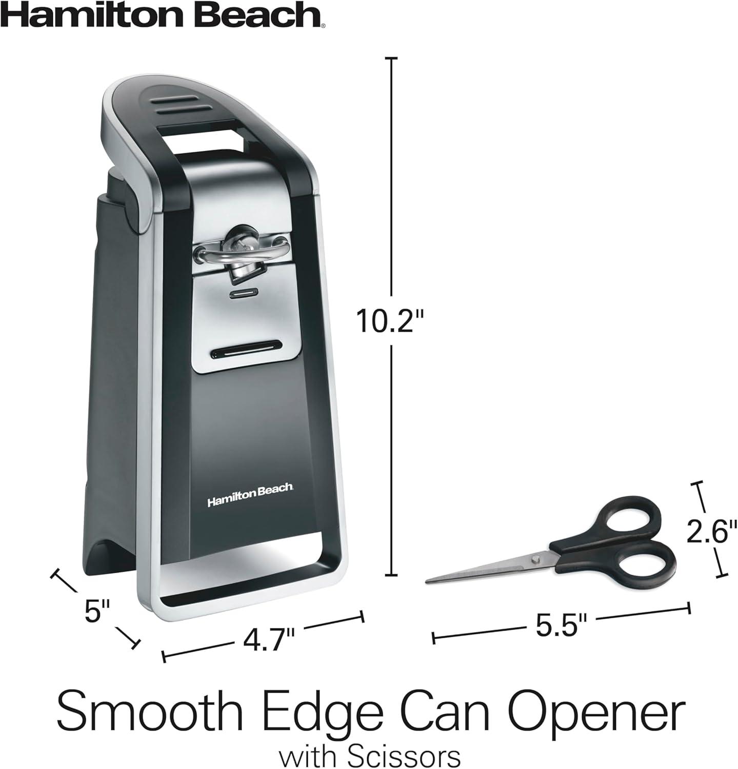 Hamilton Beach Black and Chrome Smooth Touch Electric Can Opener