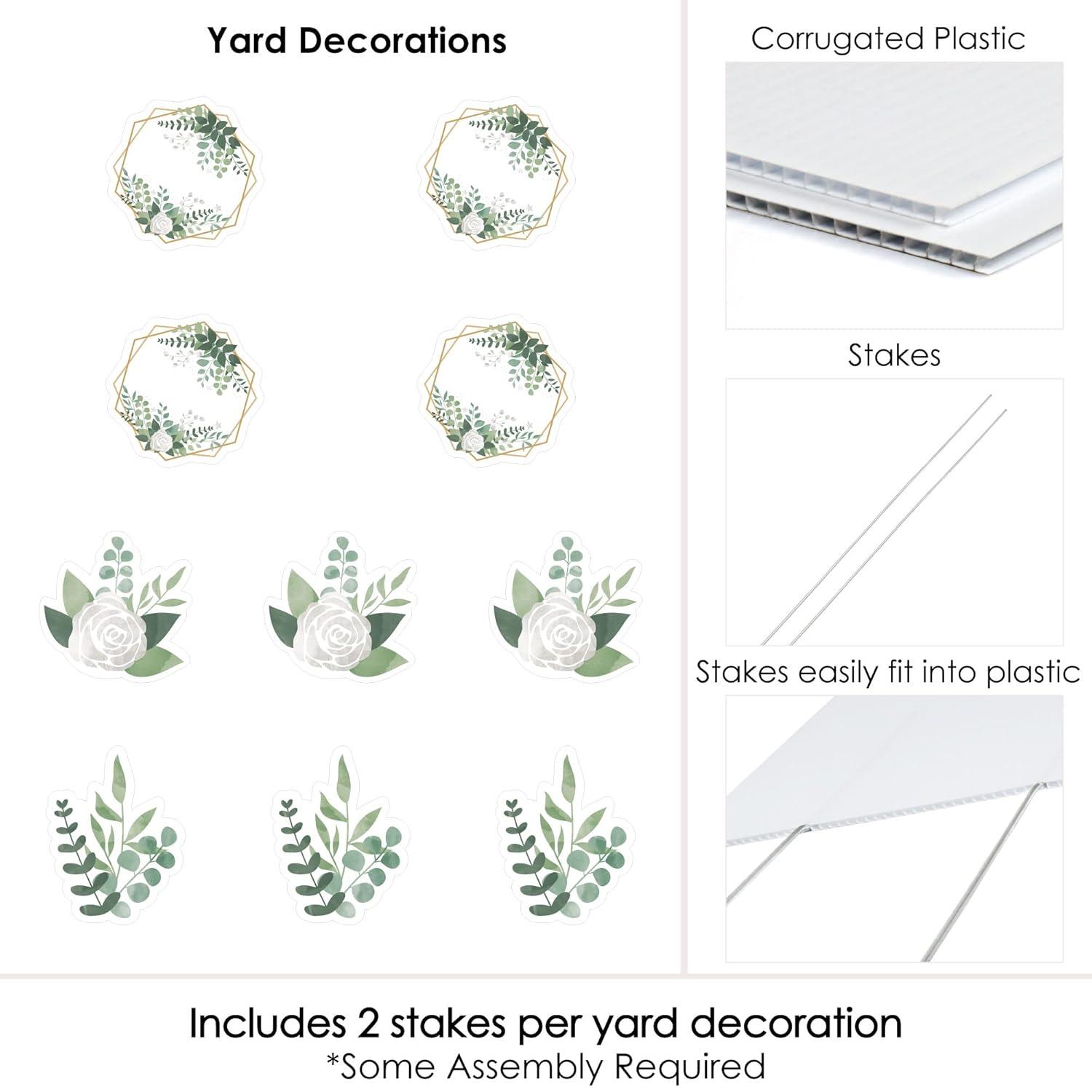 Big Dot of Happiness Boho Botanical - Lawn Decorations - Outdoor Greenery Party Yard Decorations - 10 Piece