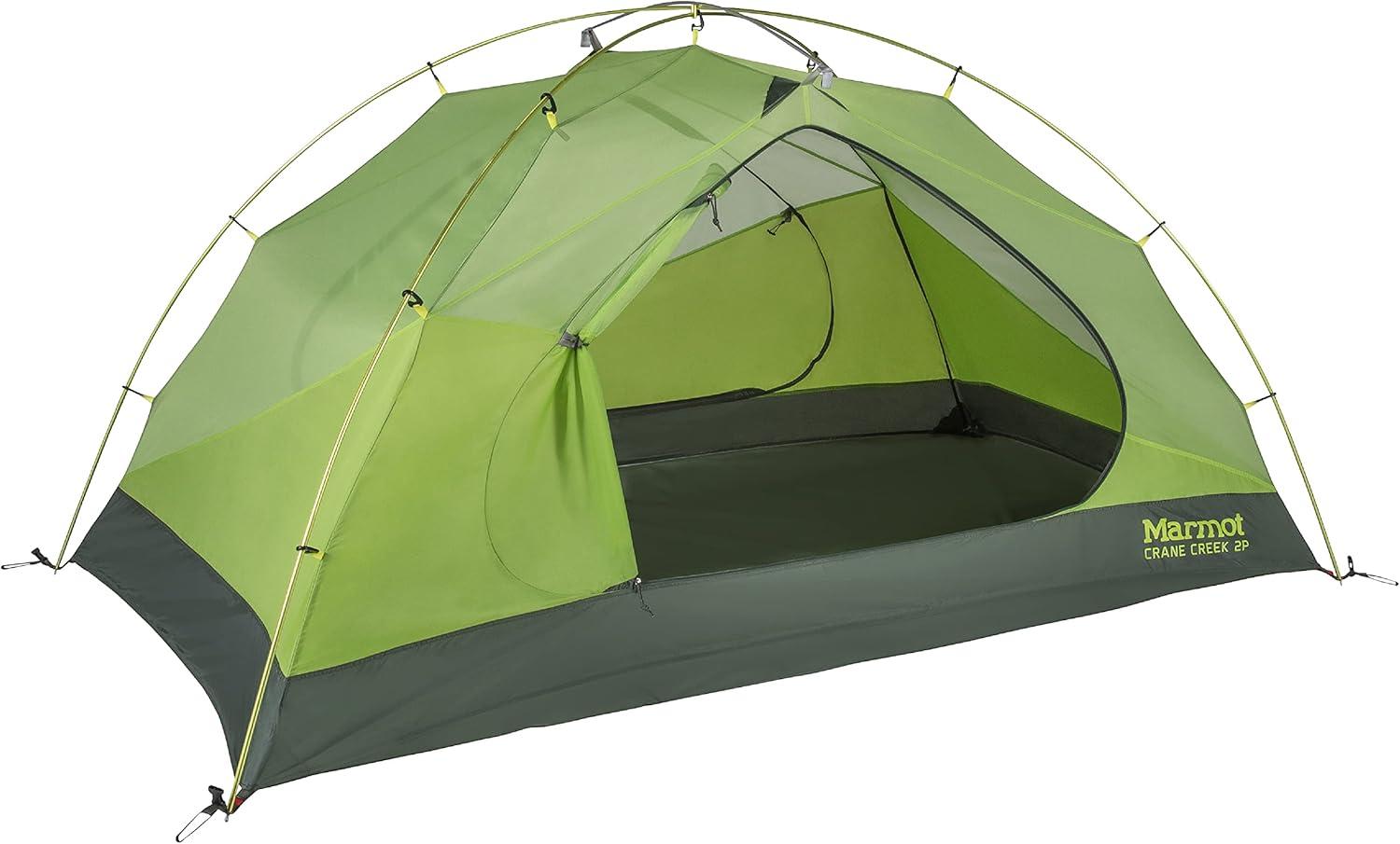 Green 2-Person Lightweight Aluminum Camping Tent with Vestibule