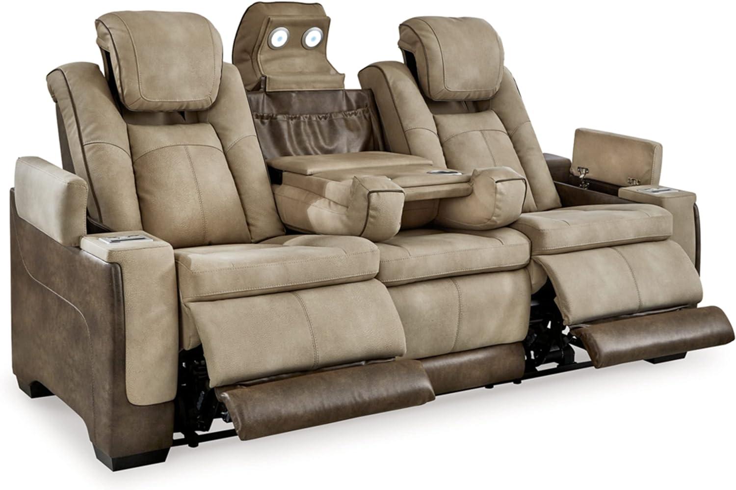 86'' Faux Leather Power Reclining Sofa