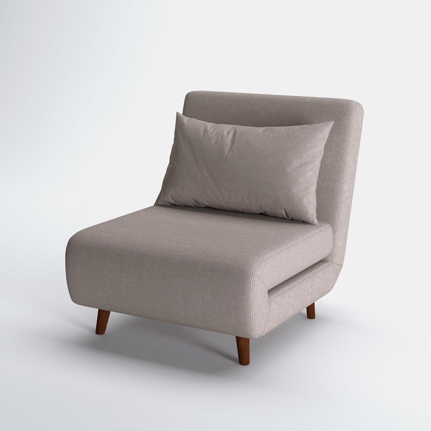 A&D Home Tustin Polyester Convertible Futon Chair, Velvet Blue