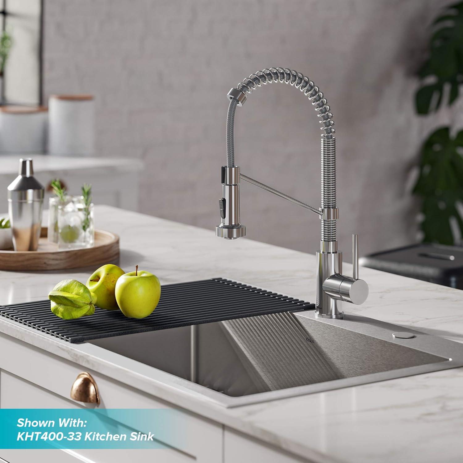KRAUS Bolden Commercial Style 2-Function Single Handle Pull Down Kitchen Faucet with Soap Dispenser