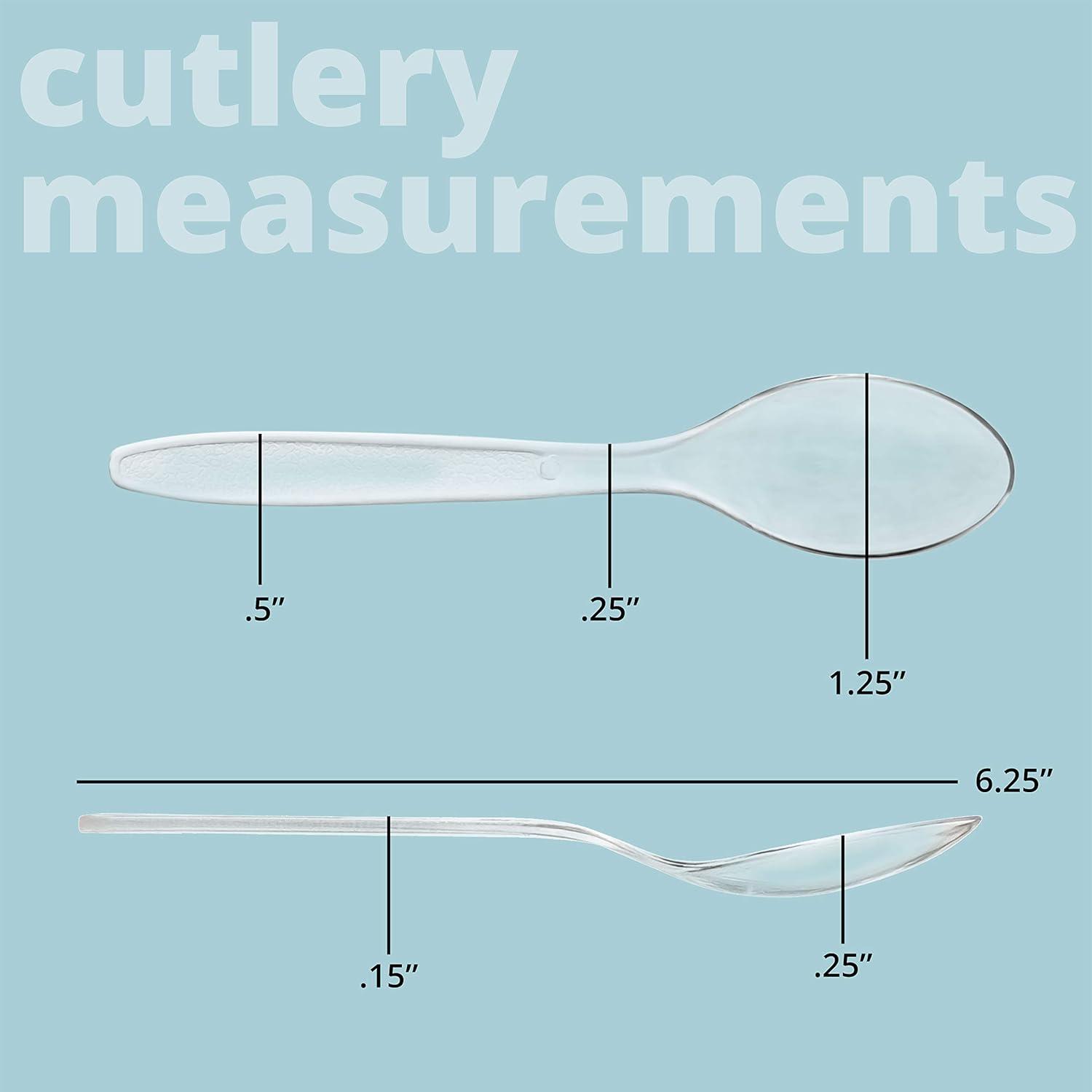 Elegant Clear Heavy-Duty Plastic Disposable Spoons Pack