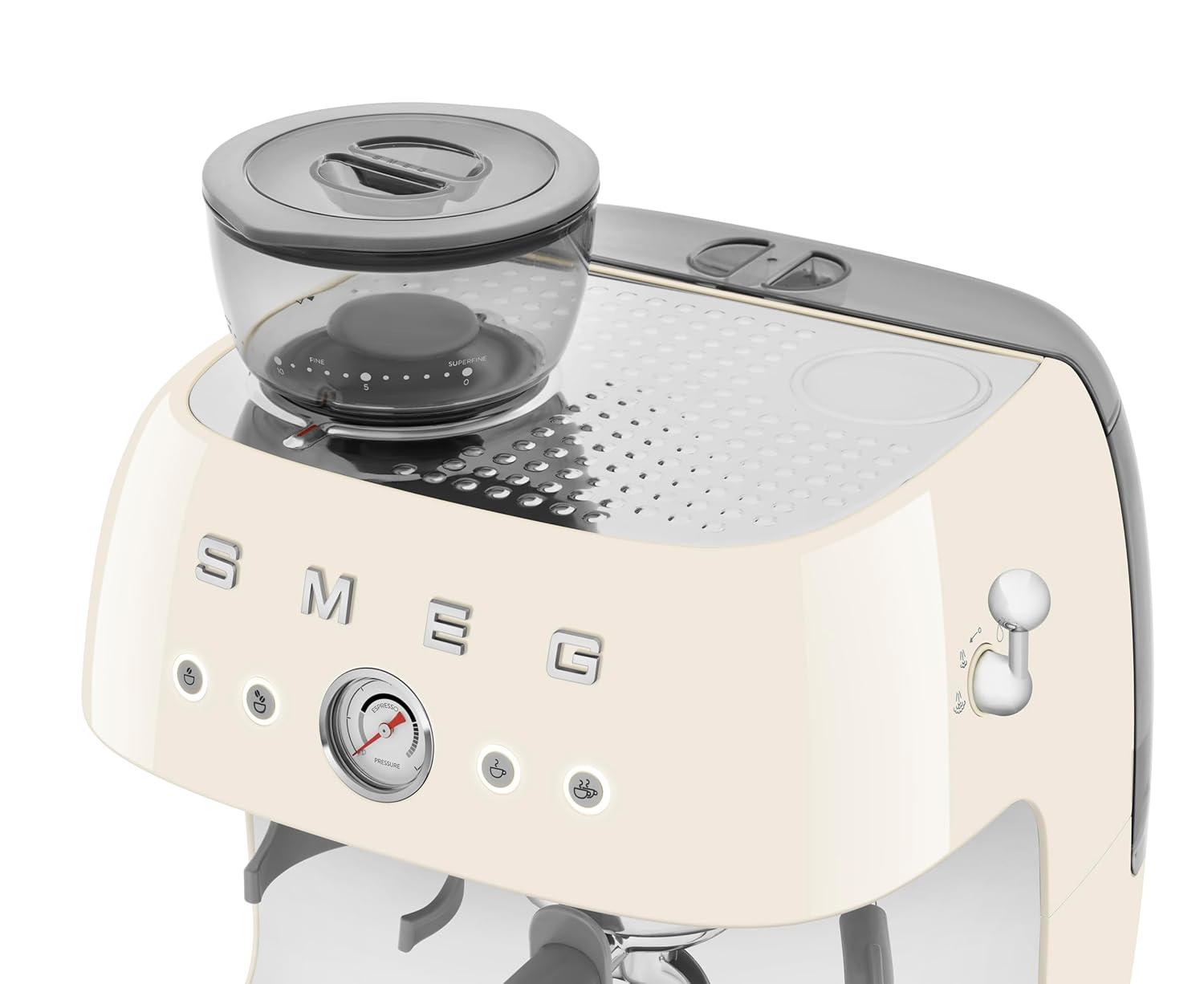 SMEG Cream Semi-Automatic Espresso Machine with Milk Frother