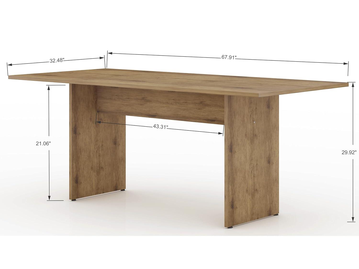 NoMad 67.91 Rustic Country Dining Set of 3 in Nature