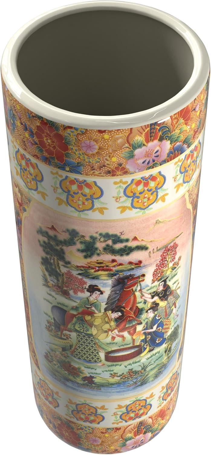 24" Horse in Meadow Porcelain Umbrella Stand