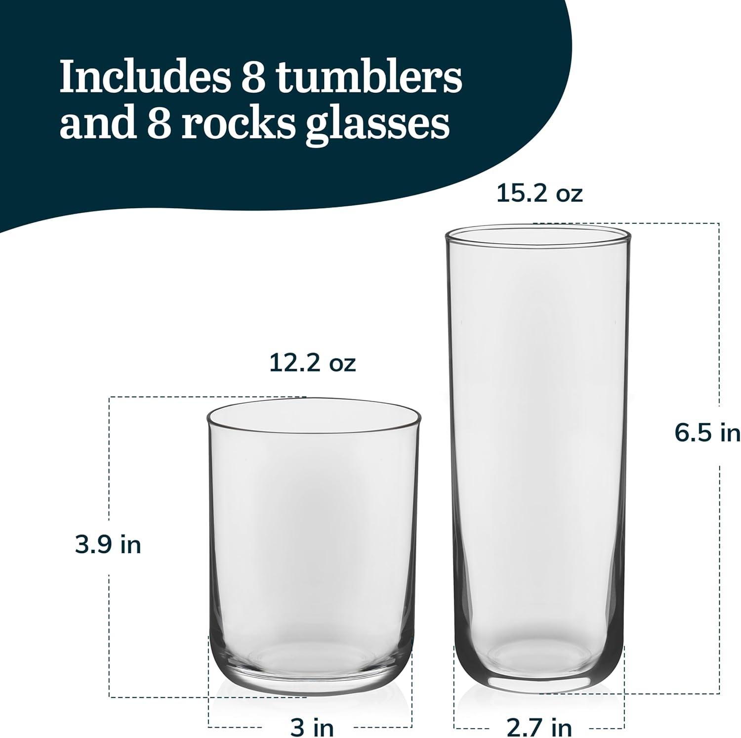 Libbey Libbey Lisbon 16-Piece Tumbler and Rocks Glass Set