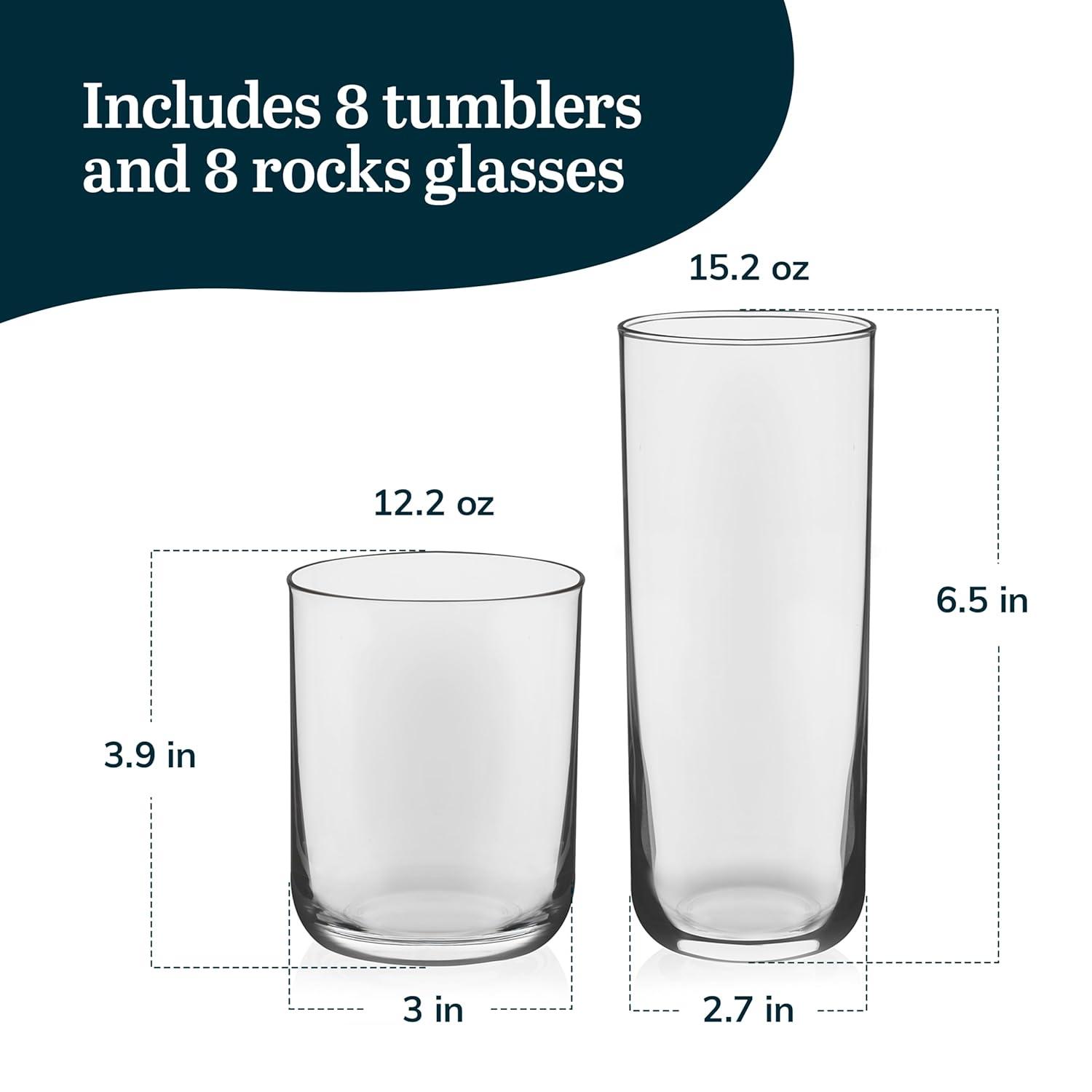 Libbey Libbey Lisbon 16-Piece Tumbler and Rocks Glass Set