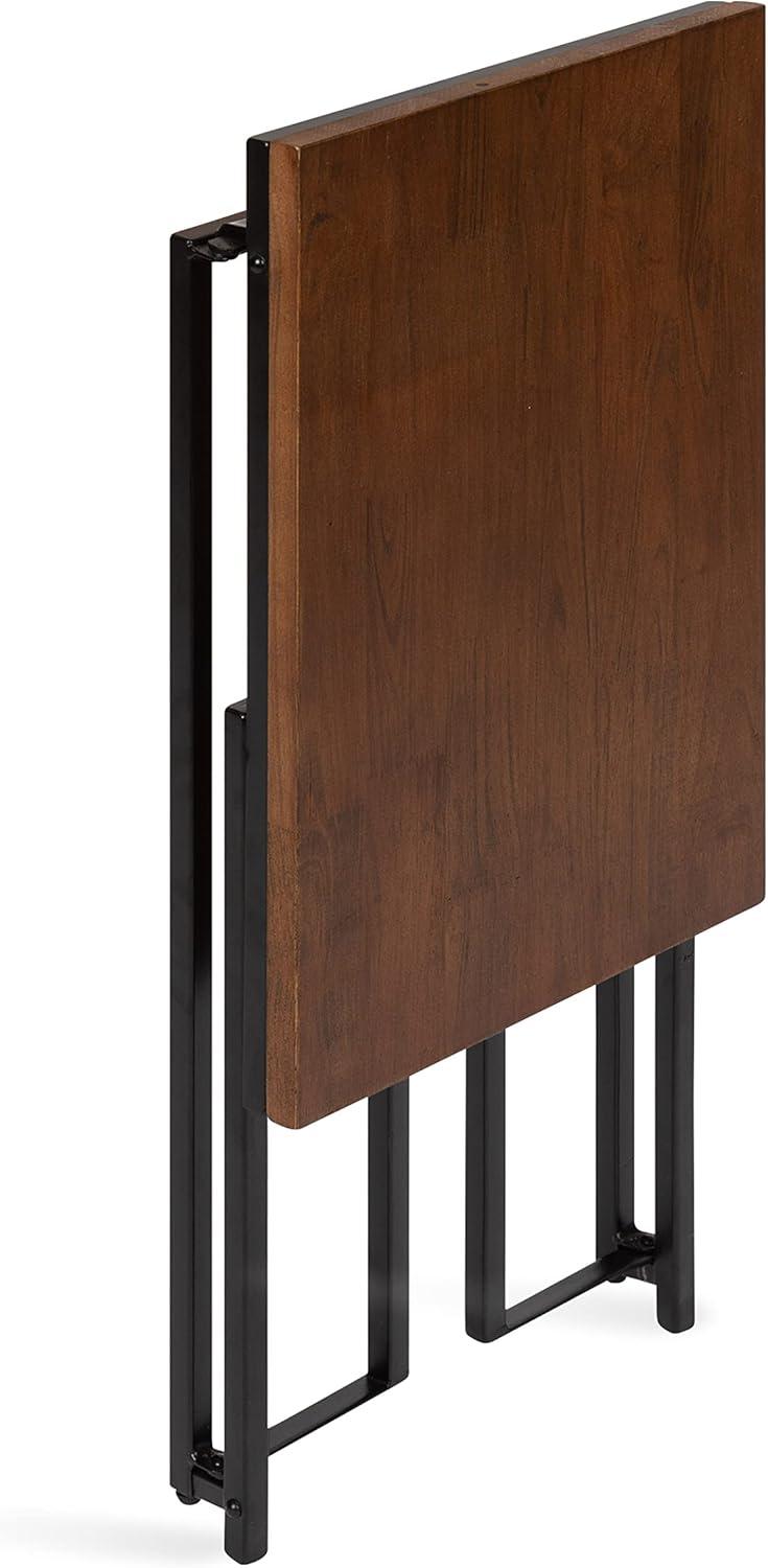 Kate and Laurel Lockridge Rectangle Wood C Table, 19x12x27, Walnut Brown