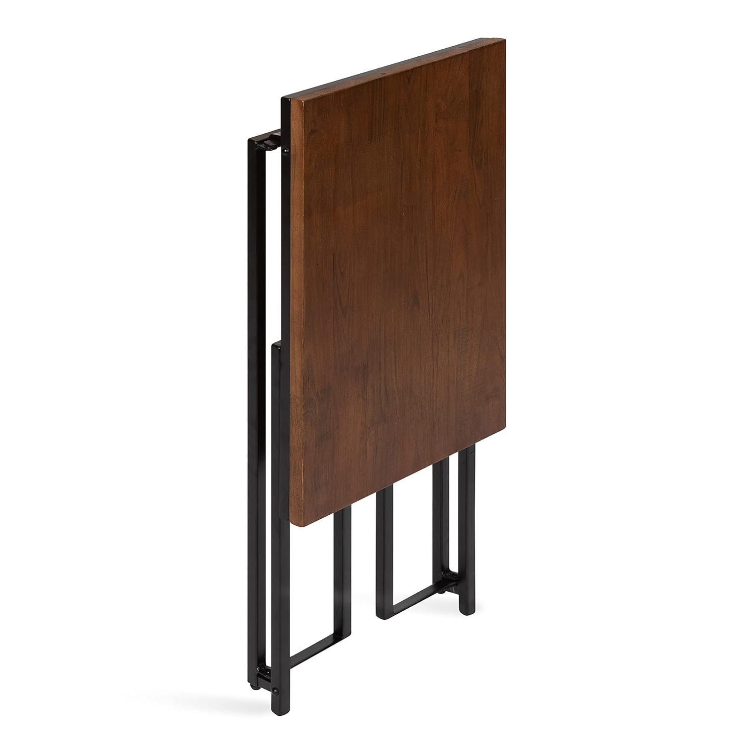 Kate and Laurel Lockridge Rectangle Wood C Table, 19x12x27, Walnut Brown