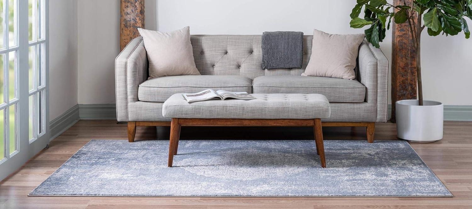 5'x8' Haze Solid Low-Pile Area Rug, Light Gray - JONATHAN Y