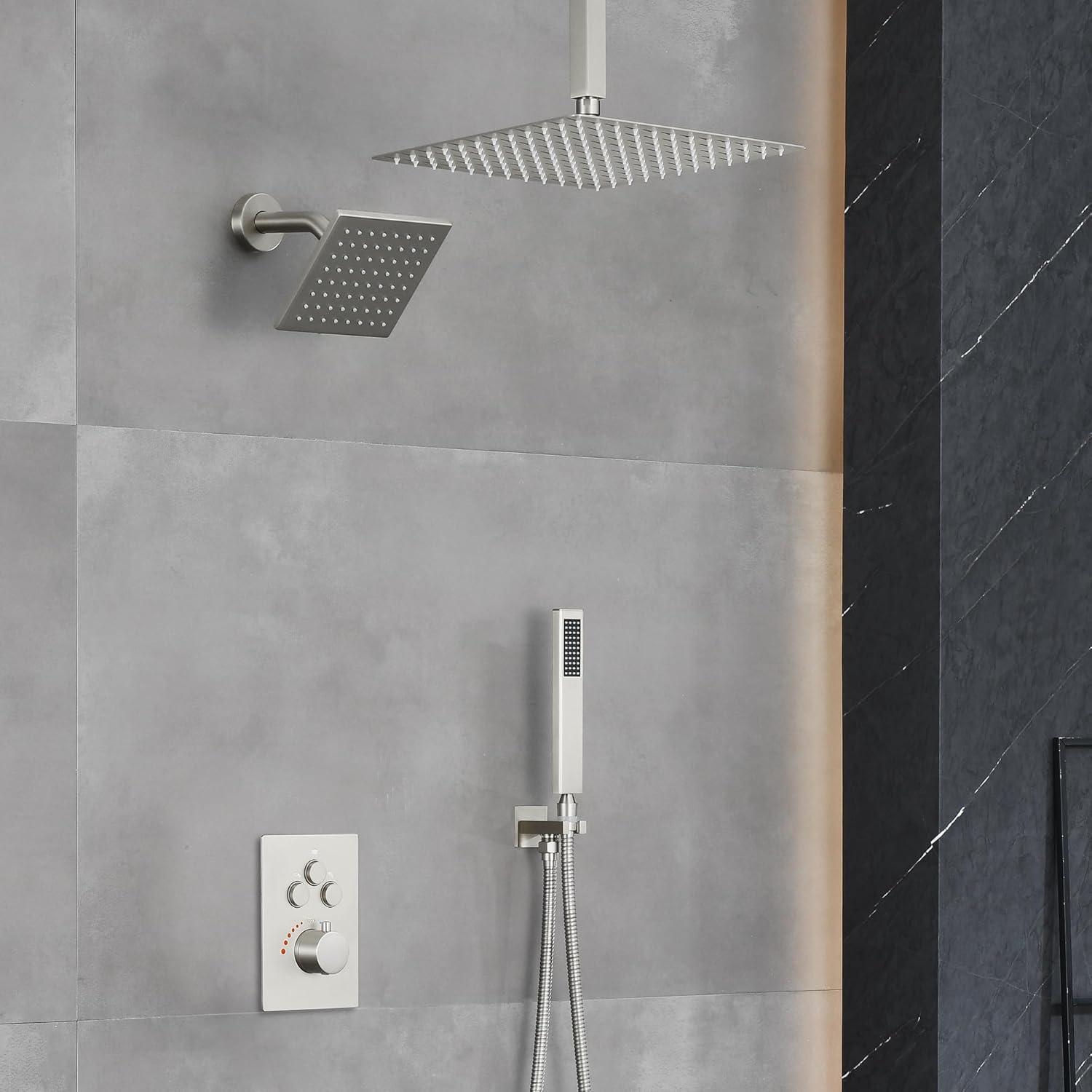 Revitalize 12 Inch Luxury Thermostatic Complete Shower System with Rough-in Valve