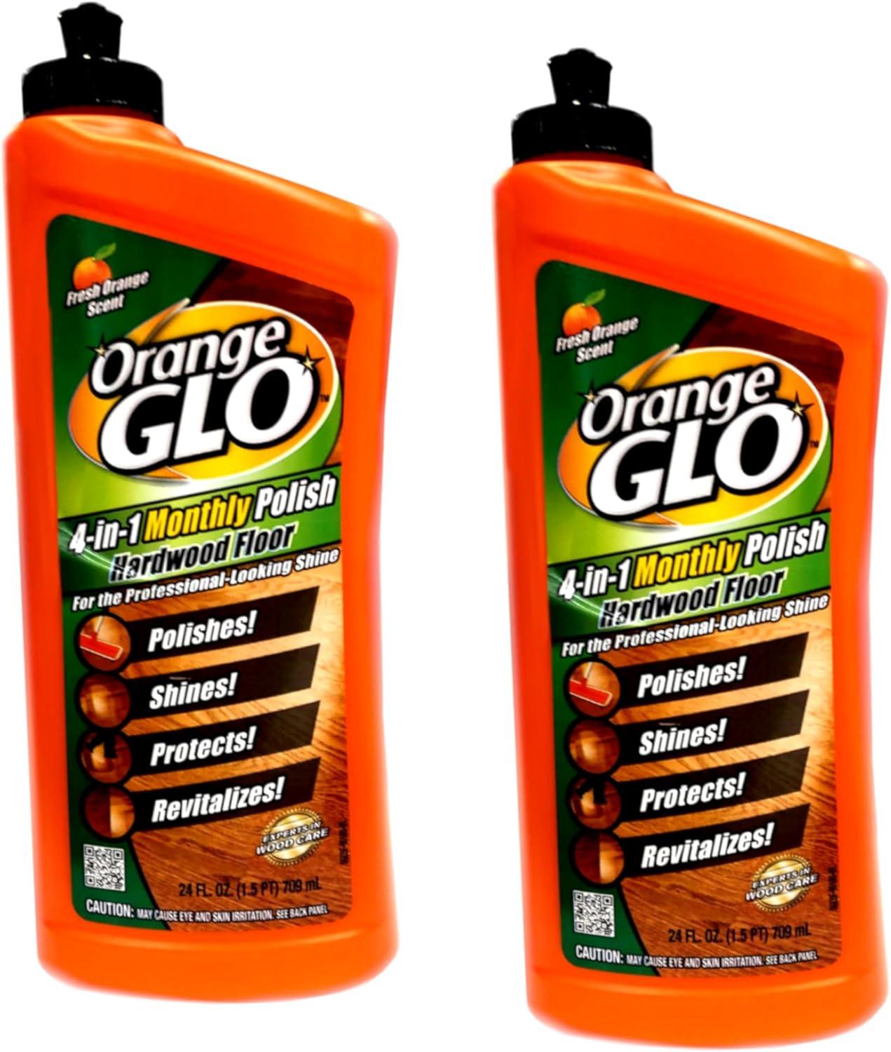 Pack of 2 Orange Glo Fresh Orange Scent 4-in-1 Monthly Polish Hardwood Floor, 24 fl oz