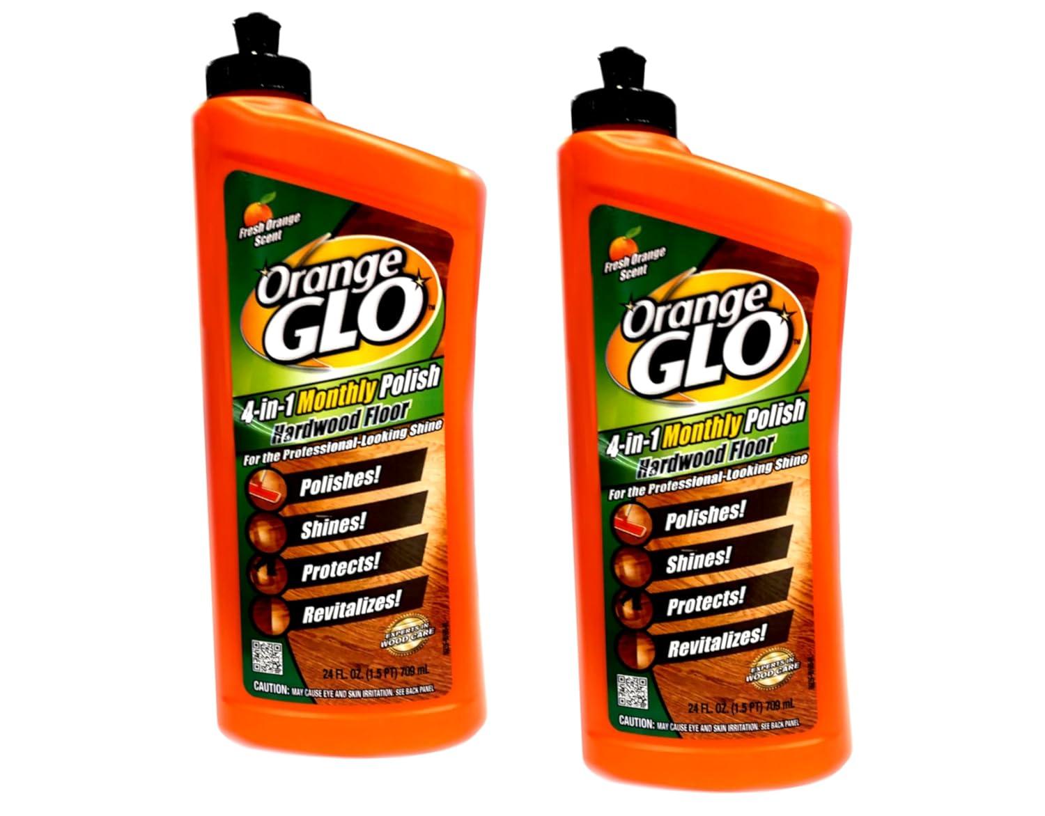 Pack of 2 Orange Glo Fresh Orange Scent 4-in-1 Monthly Polish Hardwood Floor, 24 fl oz