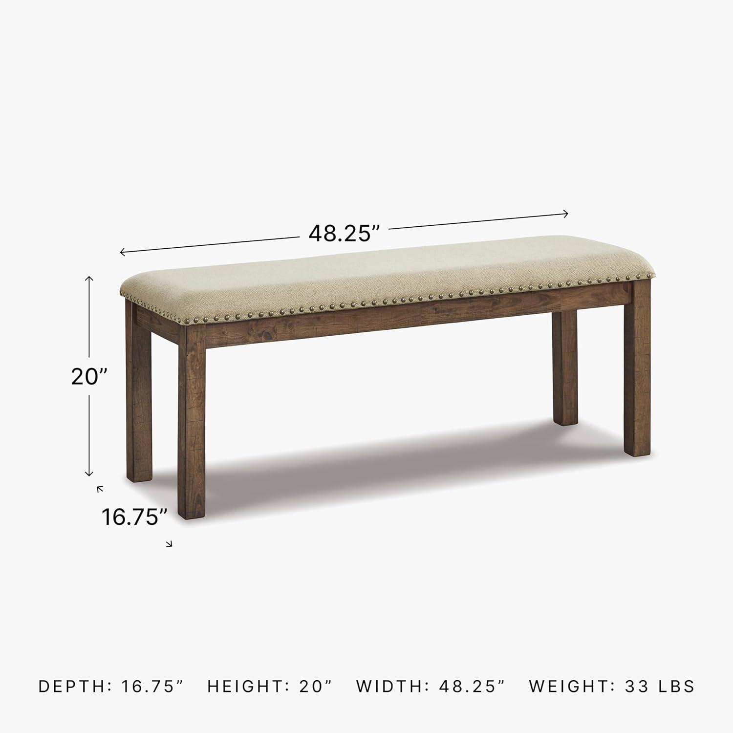 Signature Design by Ashley Casual Moriville Counter Height Dining Bench  Beige