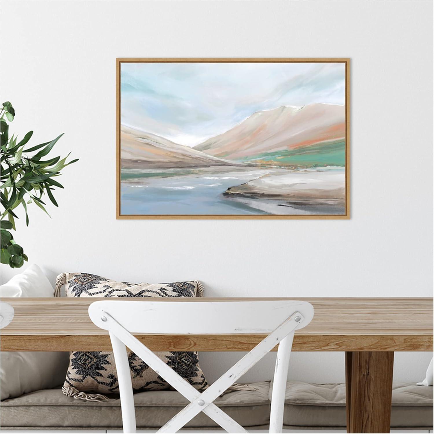 Pastel Landscape Canvas Print with Maple Frame, 23" x 16"