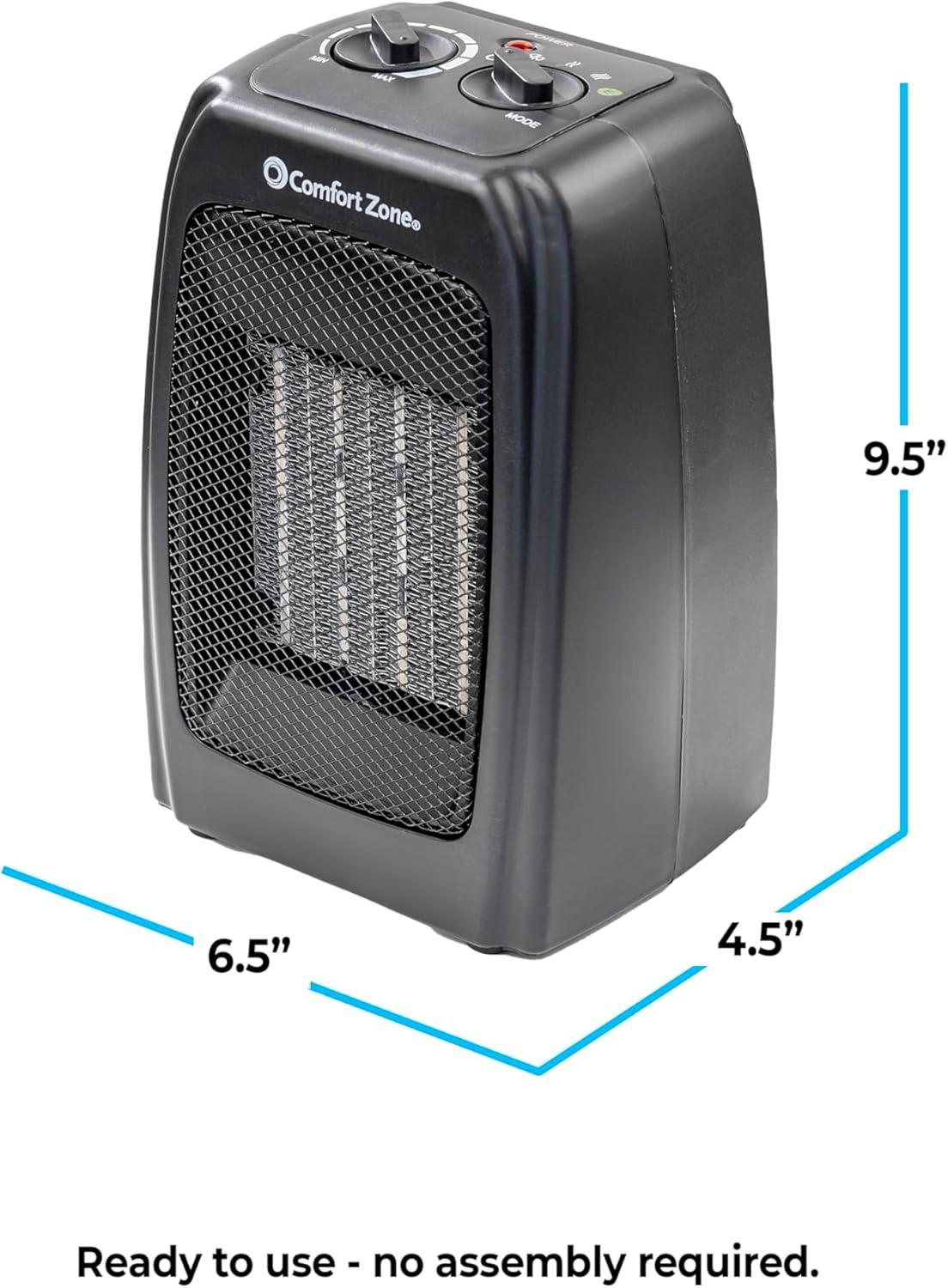 Energy Save 1500-Watt Electric Ceramic Space Heater with Thermostat and Fan