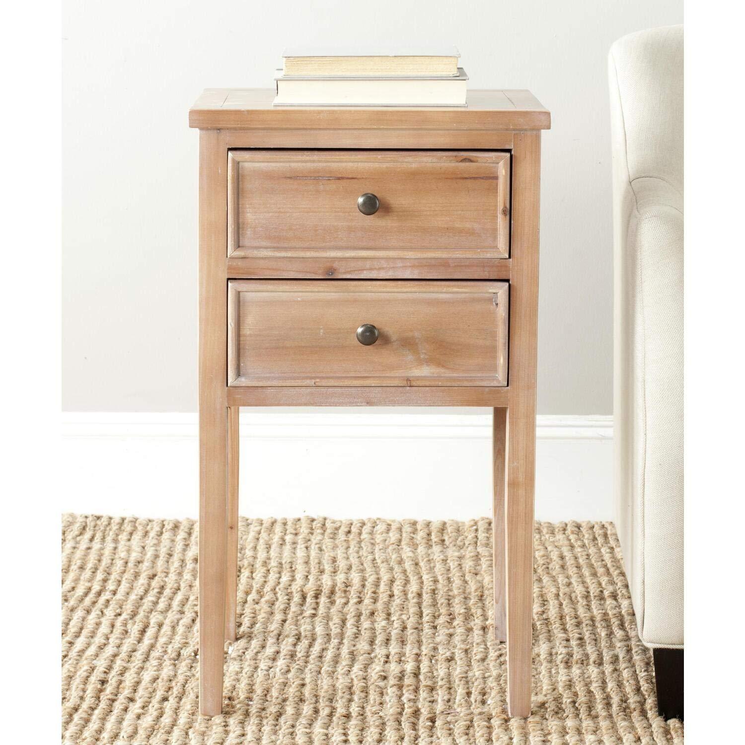 Toby Accent Table with Storage Drawers - Ash Grey - Safavieh.