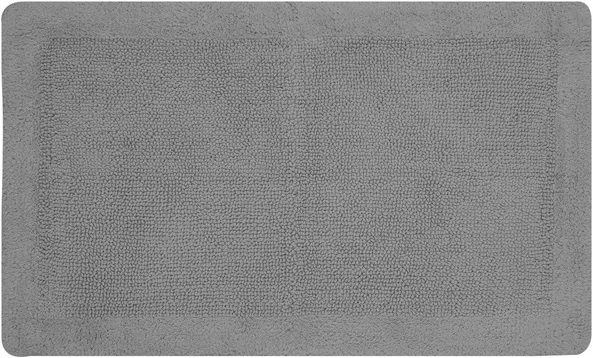 Better Trends Edge 100% Cotton Tufted Reversible Bath Rug 21" x 34" Rectangle - Gray