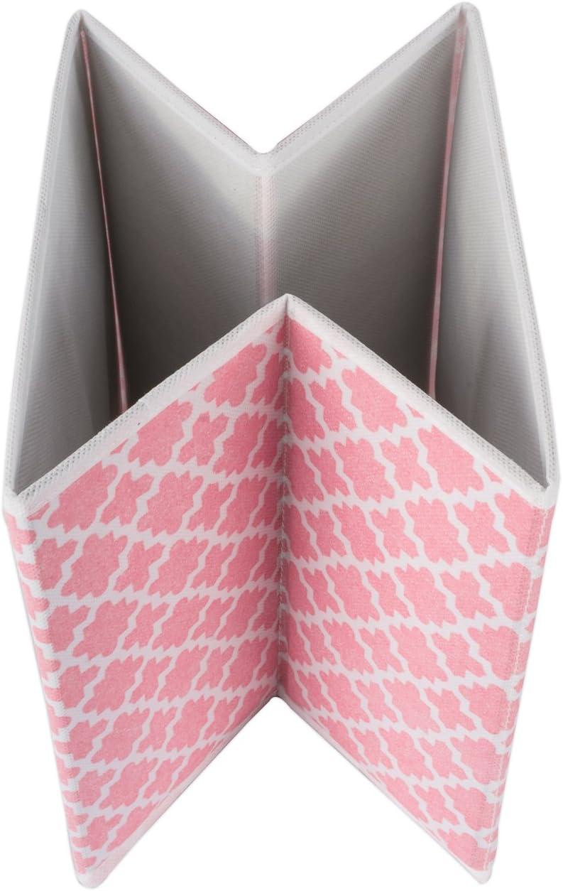 DII Non Woven Polyester Storage Bin, Lattice, Pink Sorbet, Small Set of 2