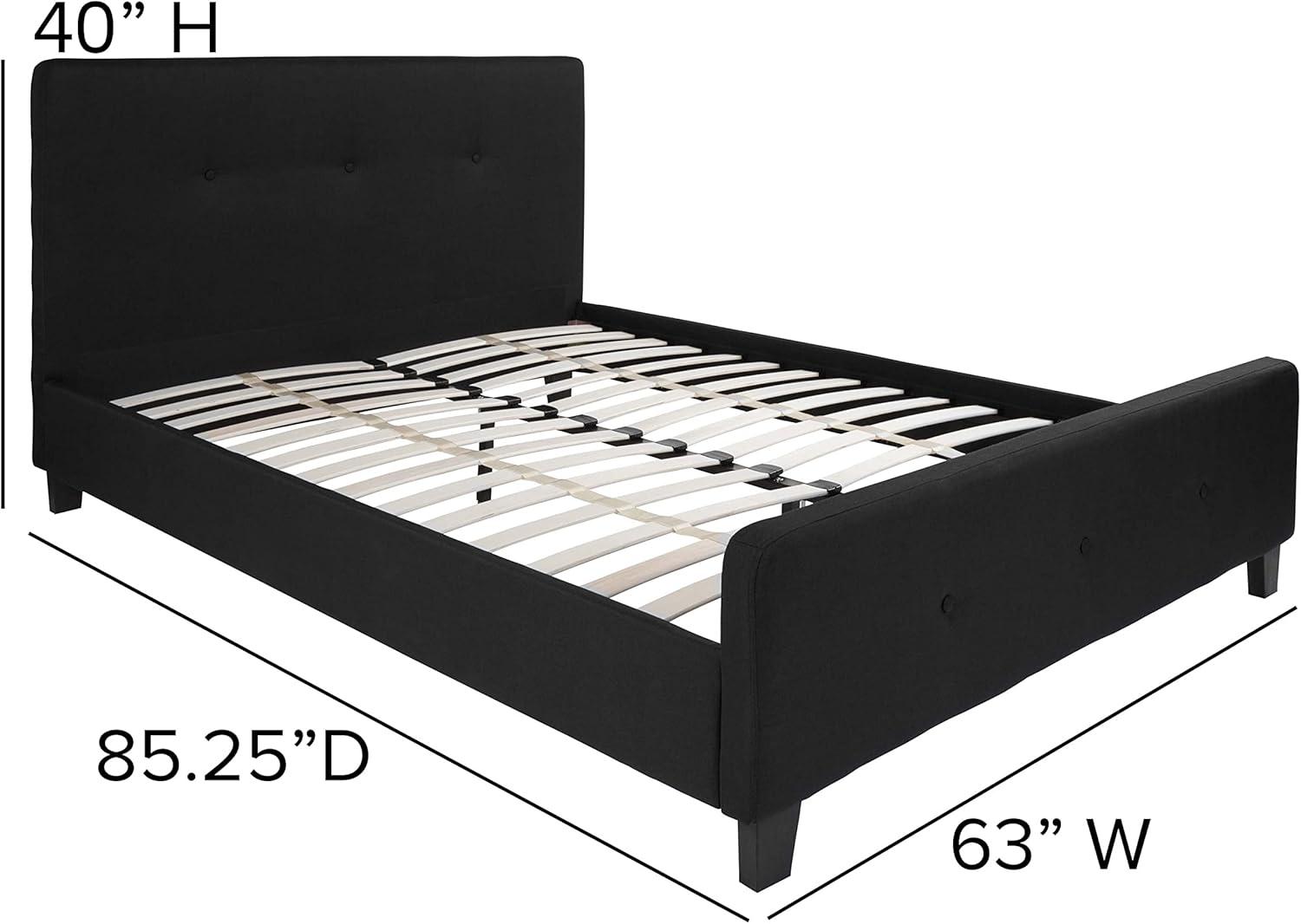 Flash Furniture Tribeca Queen Size Tufted Upholstered Platform Bed in Light Gray Fabric