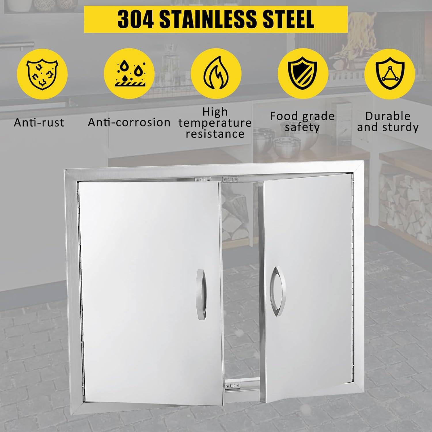 42" x 21" BBQ Access Double Door Outdoor Kitchen Island Stainless Steel Cabinet