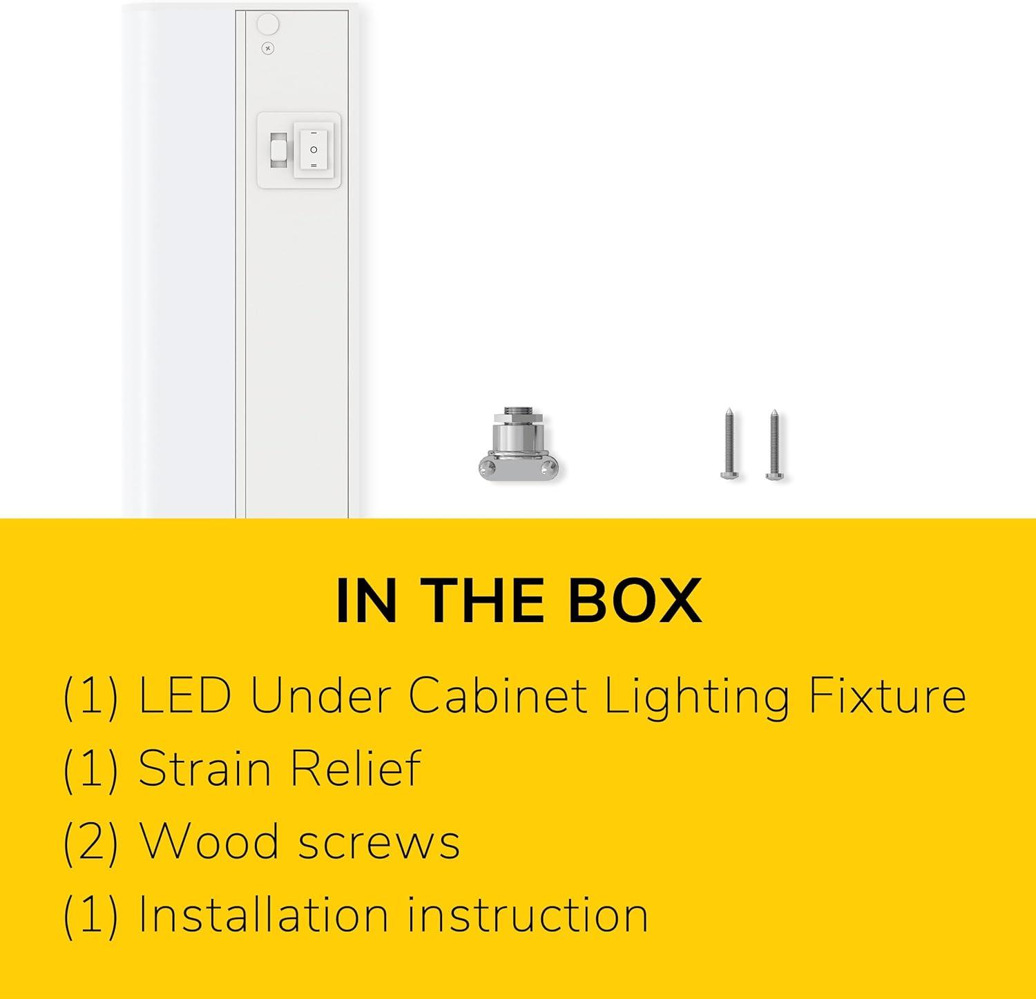 Inlight 3000K Dimmable Under Cabinet LED Lights, selectable 12/18/24/30 inches, Hardwired Only