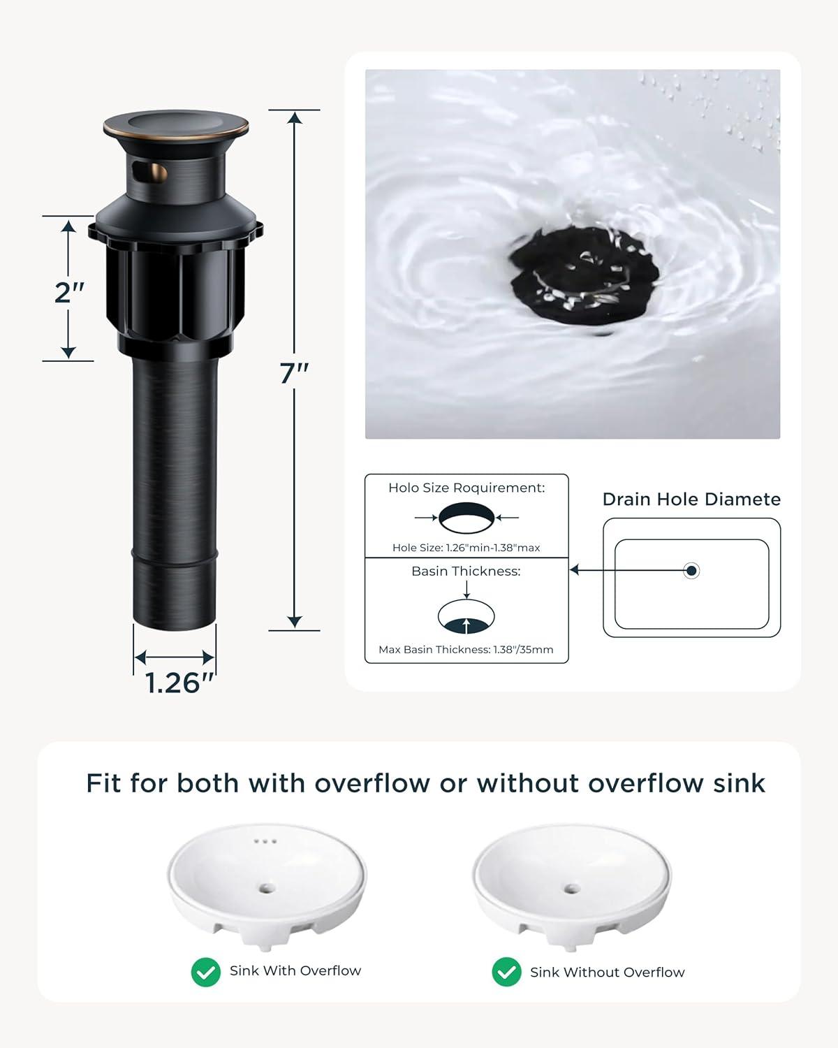 FORIOUS Vintage 3 Hole Bathroom Faucets Oil Rubbed Bronze, 2 Handle 8 Inch Widespread Antique Faucet for Bathroom Vanity RV Farmhosue Sink with Metal Pop Up Drain and Supply Lines