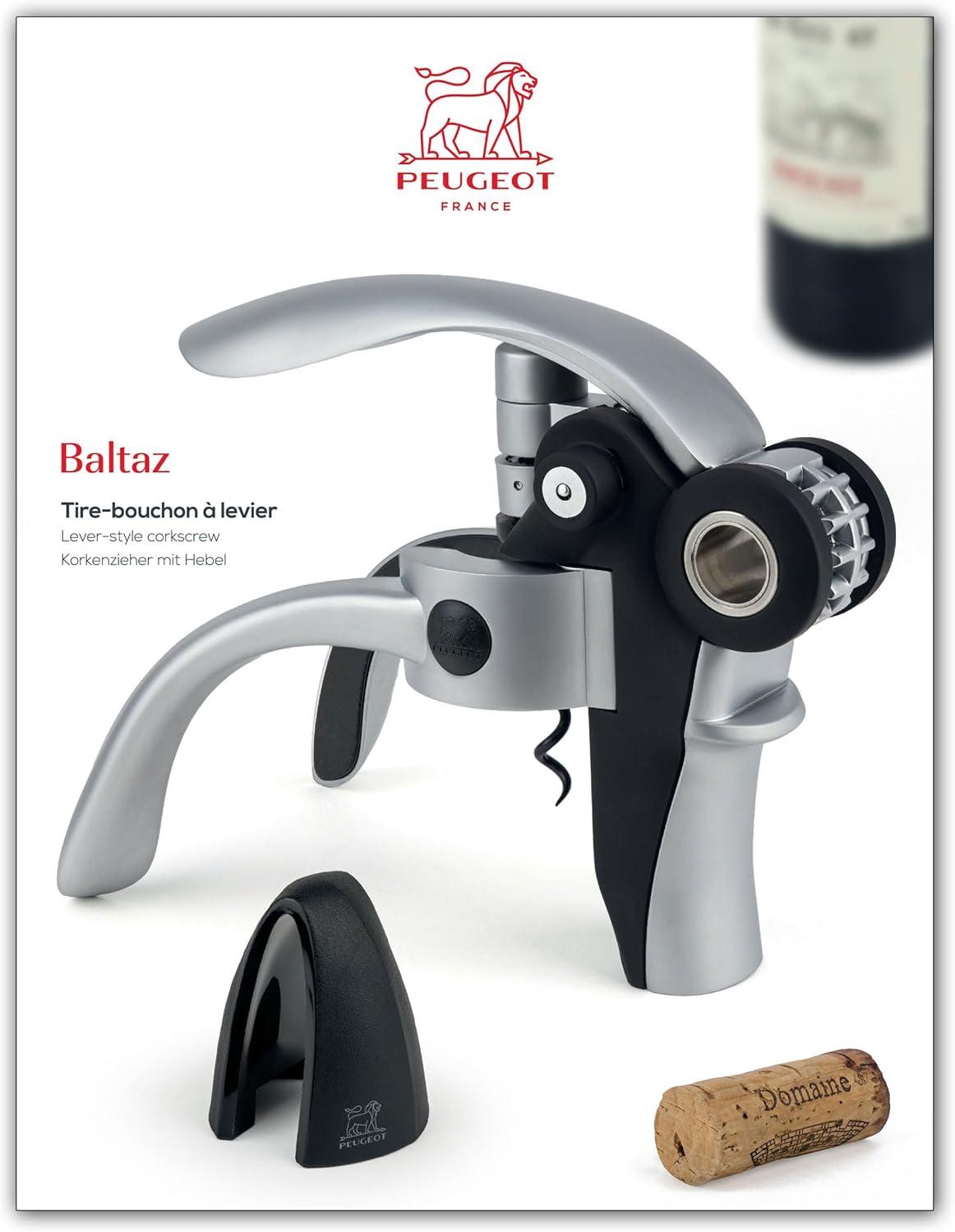 Peugeot | Baltaz Lever Corkscrew with Foil Cutter, Black