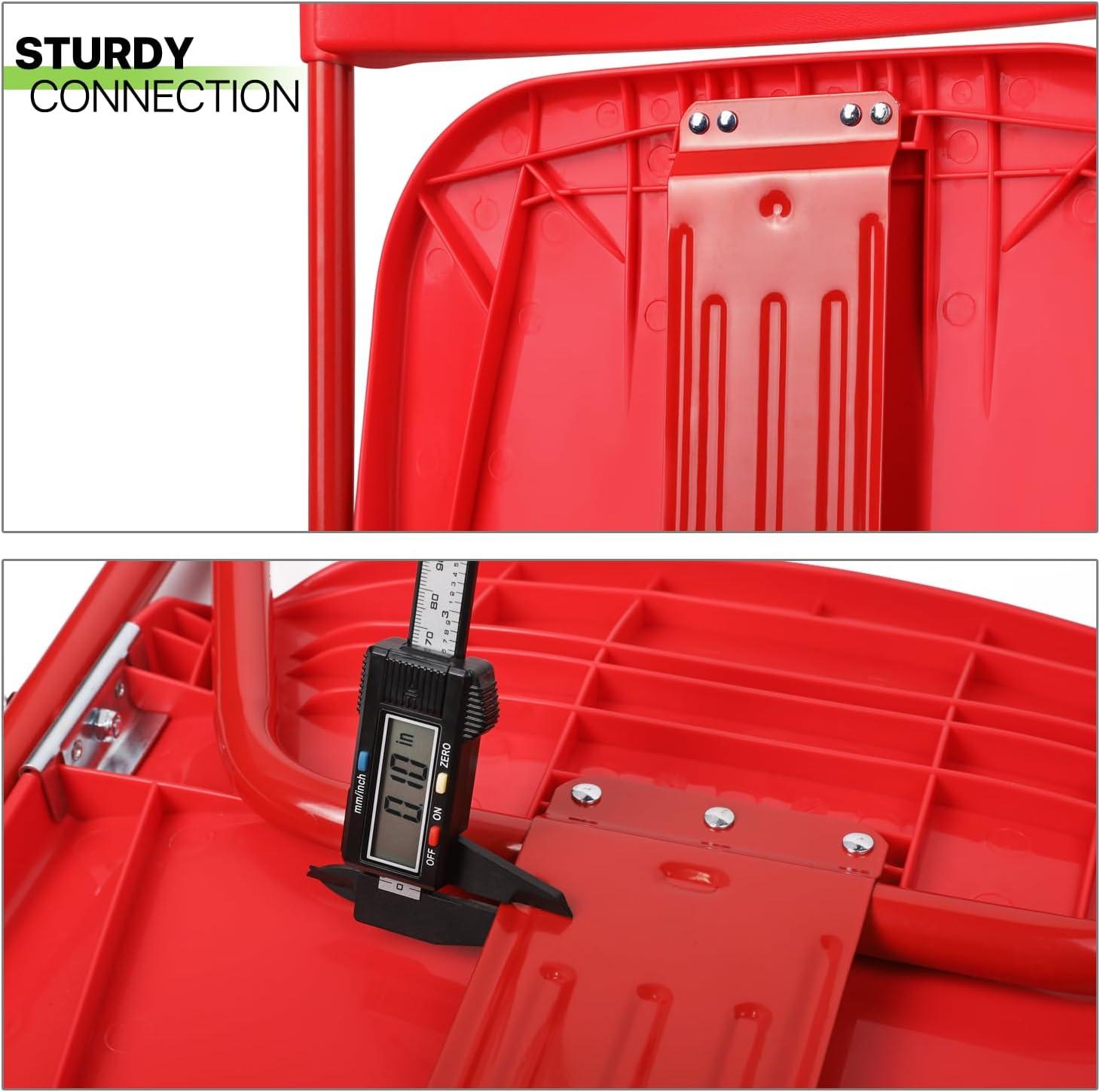 Magshion 10pcs Plastic Folding Chair, Stackable Patio Seat for Wedding Party Meeting Indoor Outdoor, Red