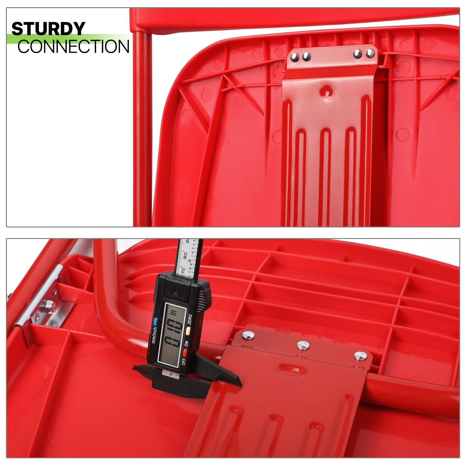 Magshion 10pcs Plastic Folding Chair, Stackable Patio Seat for Wedding Party Meeting Indoor Outdoor, Red