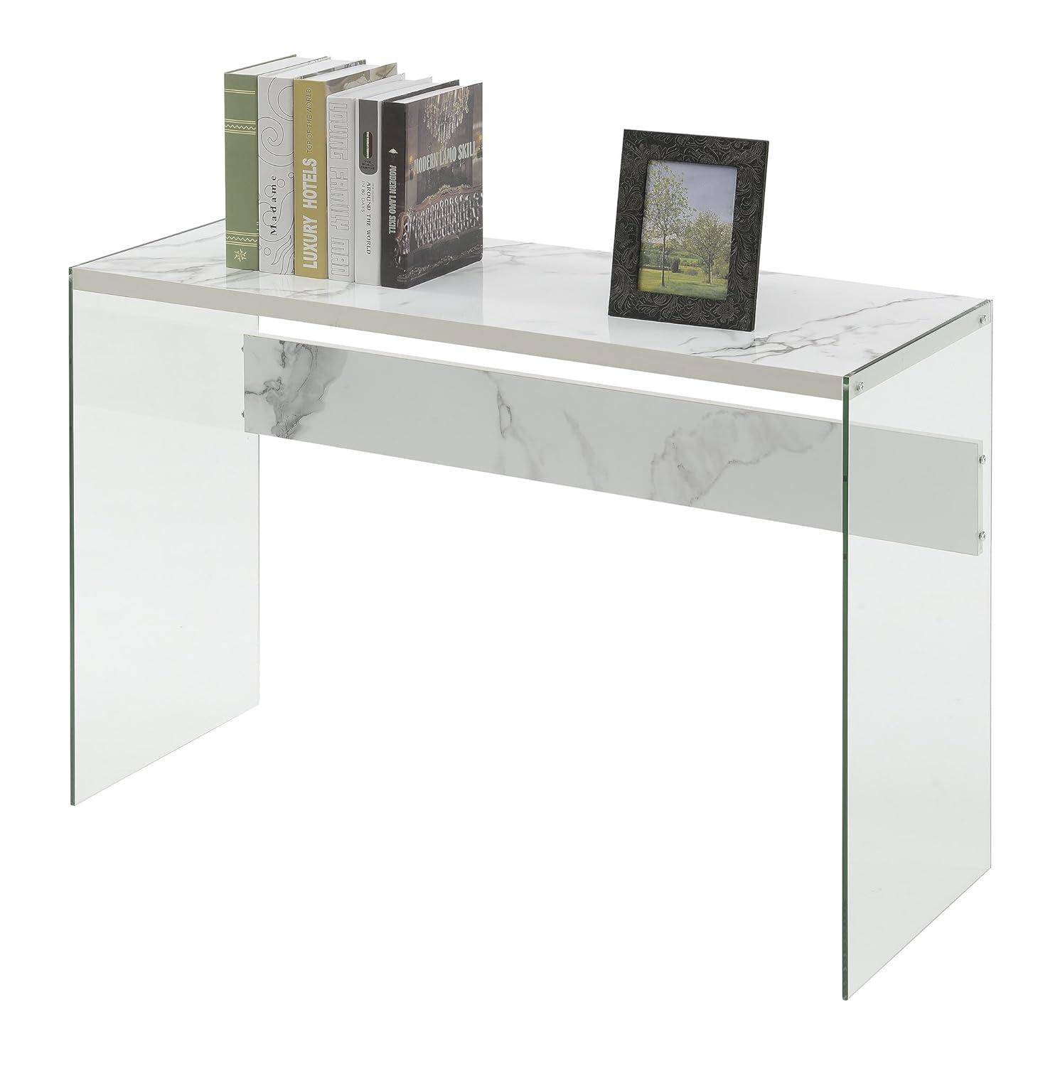 Soho Console Table, Faux White Marble