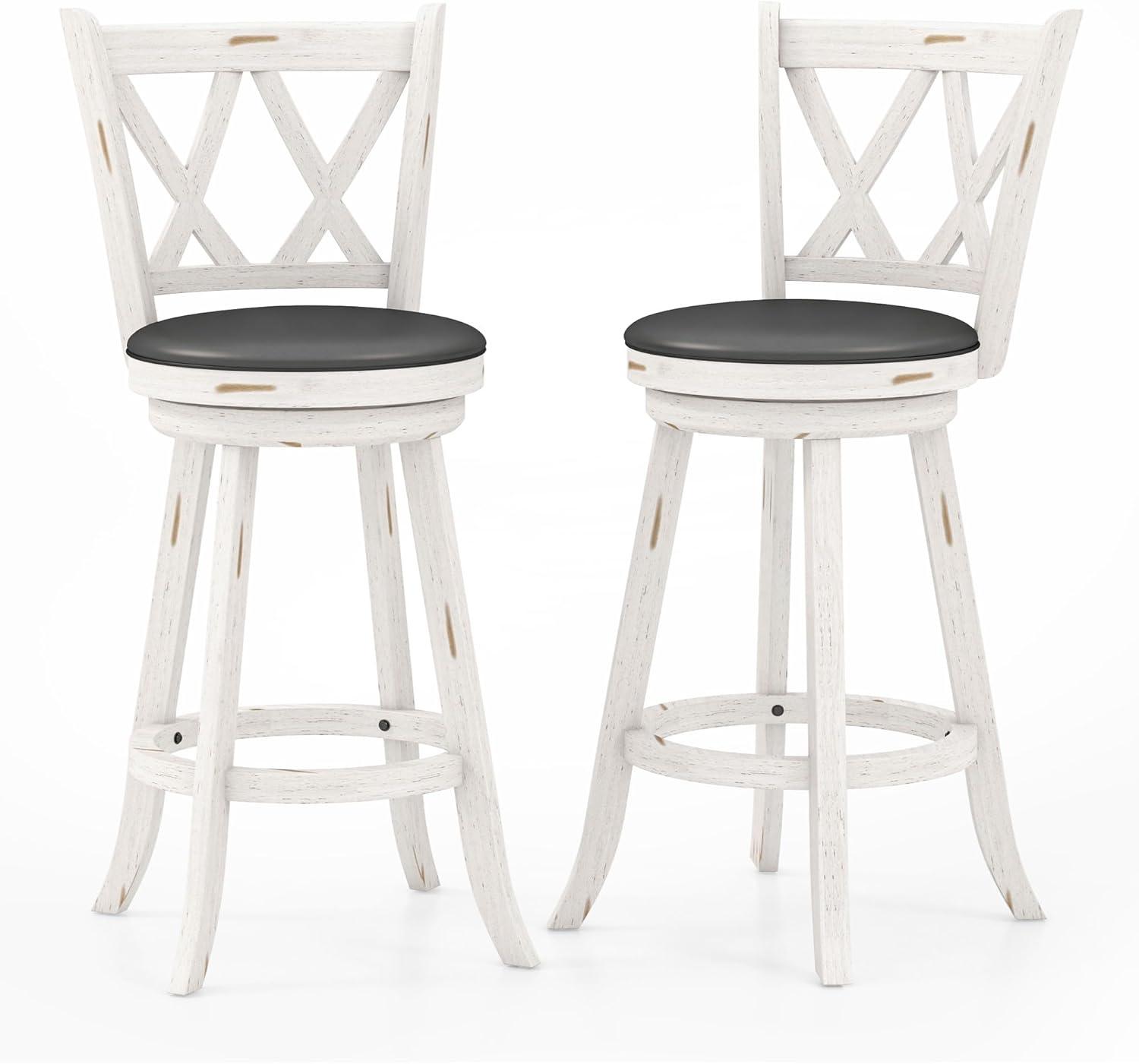 Havant Swivel Upholstered Counter Stool with Solid Wood Frame (Set of 2)