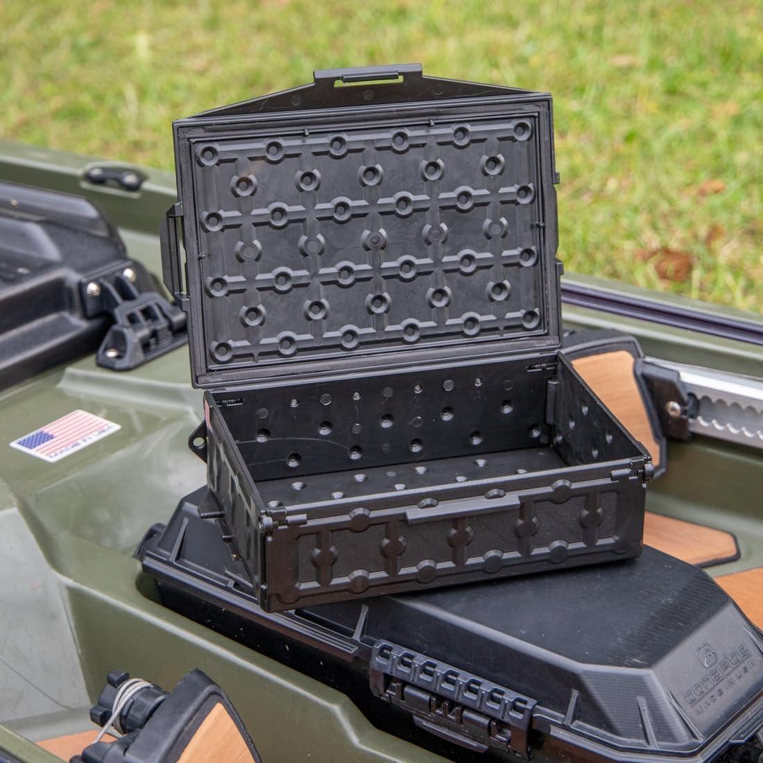 YakAttack TracPak Stackable Fishing Gear Storage Box, Black - Single Box (SSO-1003) | Kayak Fishing Accessories