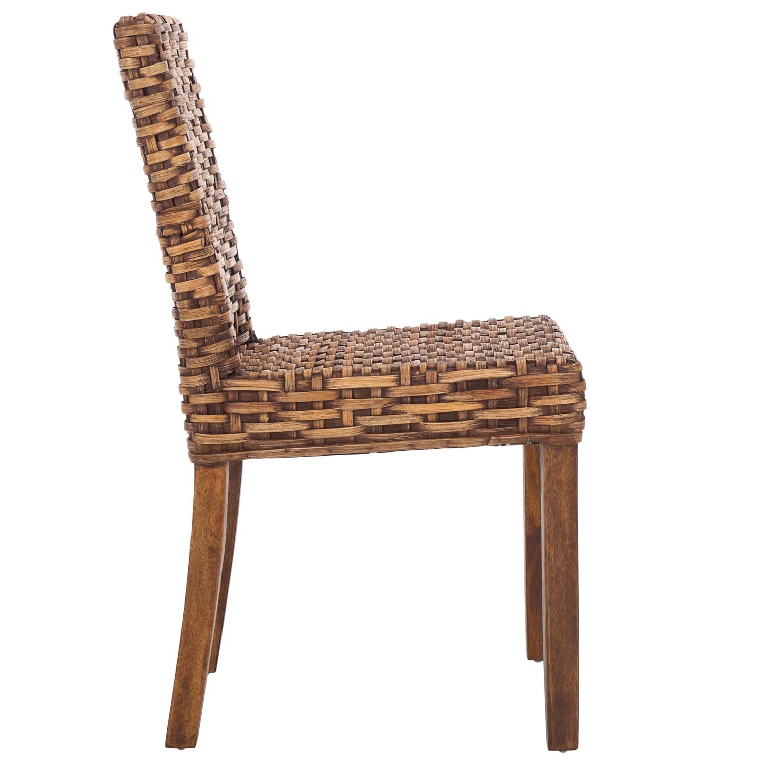 Suncoast 18" H Arm Chair (Set of 2) - FOX6503 - Brown/Teak Brown - Safavieh Couture