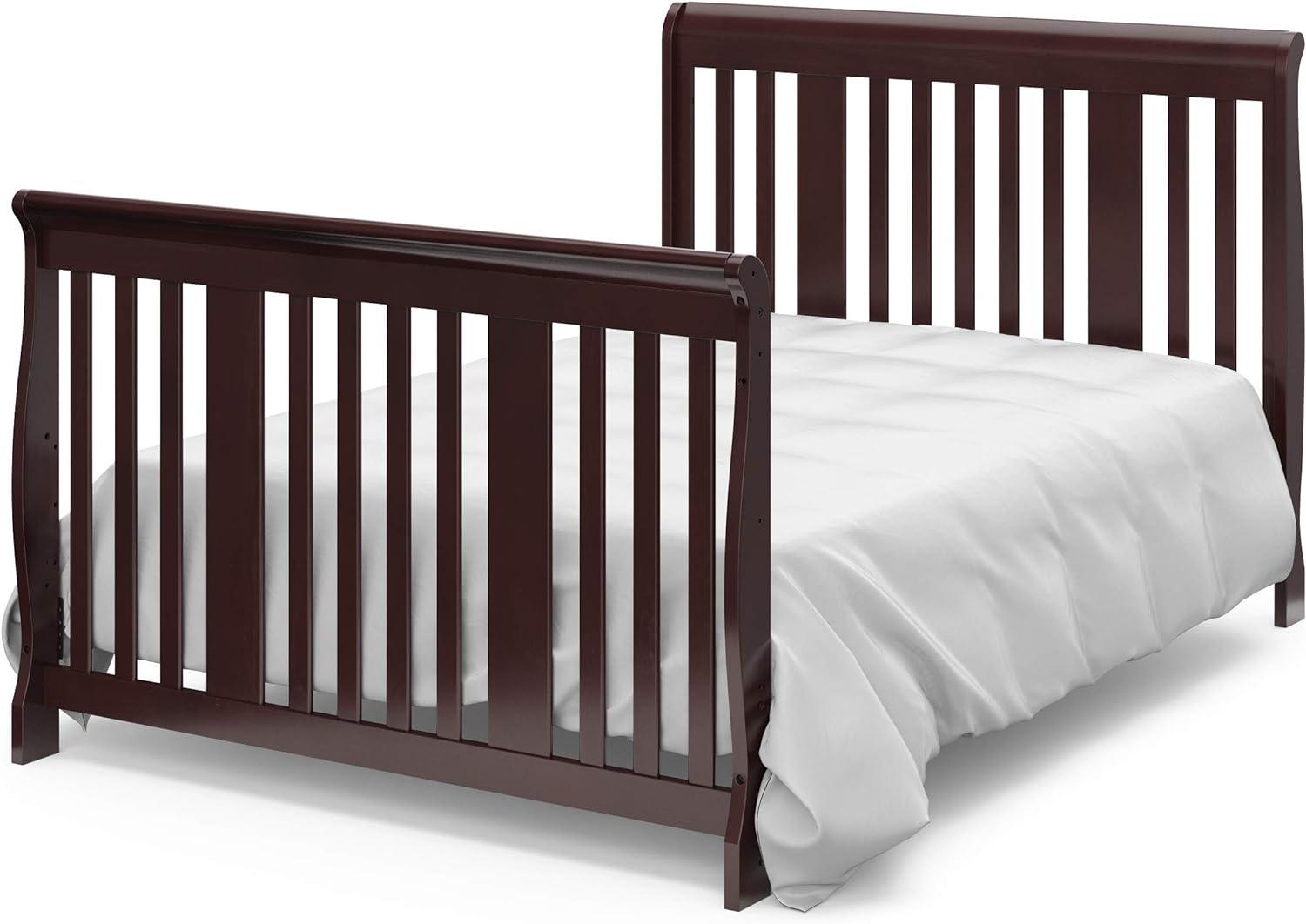 Storkcraft Portofino 5-in-1 Convertible Baby Crib and Changer, Espresso