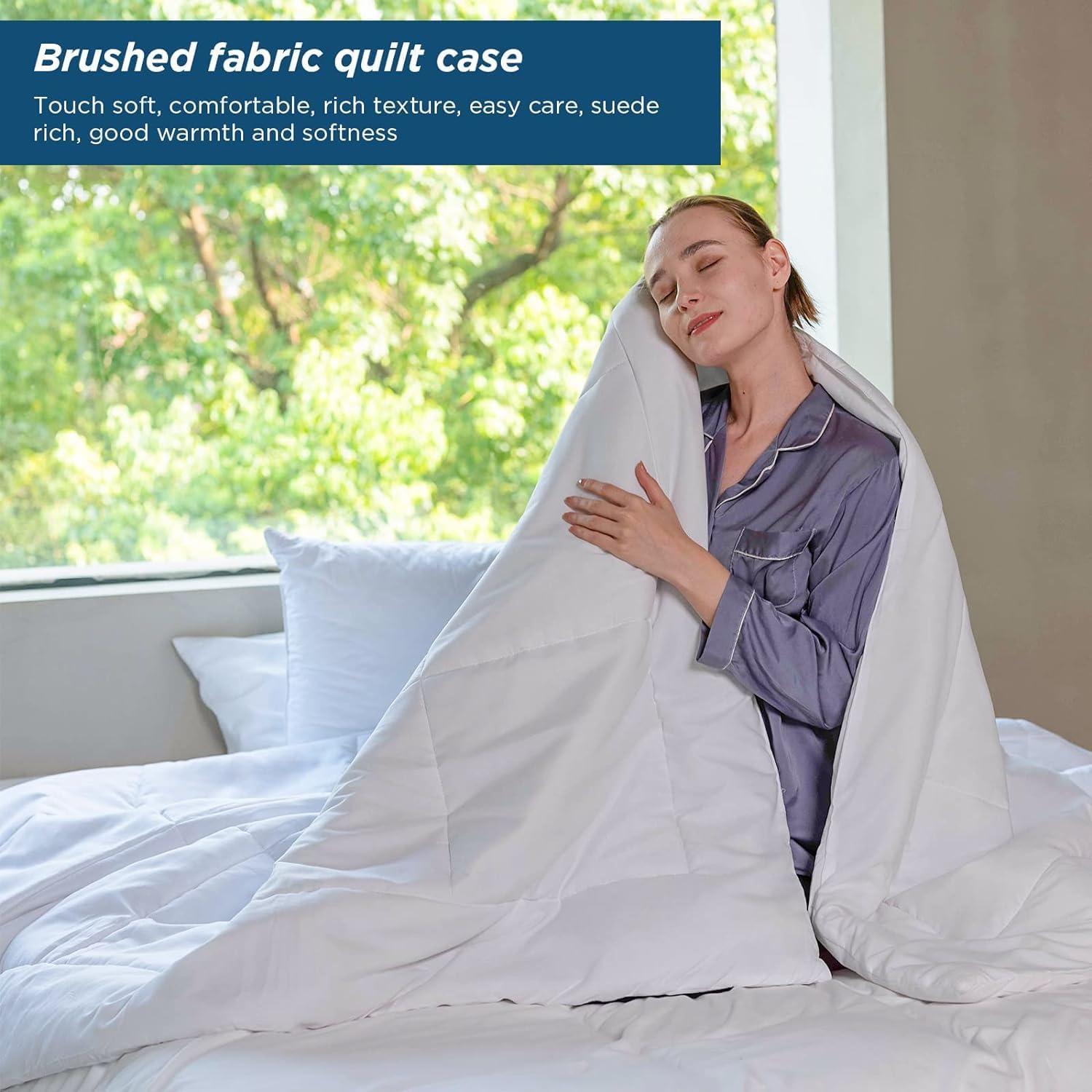 Mainstays Down Alternative Comforter, White, King, All Ages, All Season, Unisex