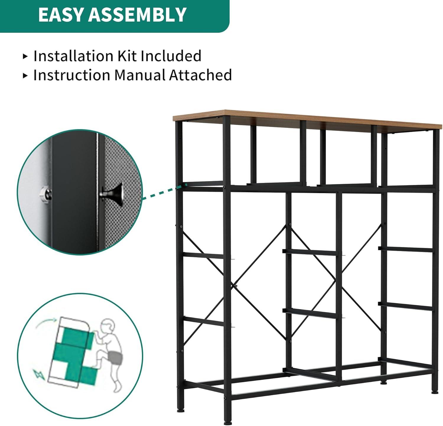 Cool Gray 9-Drawer Fabric Dresser with Wooden Top