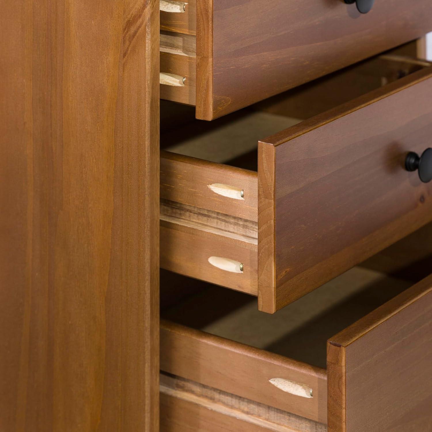 Walker Edison Madeline 3-Drawer Nightstand, Caramel
