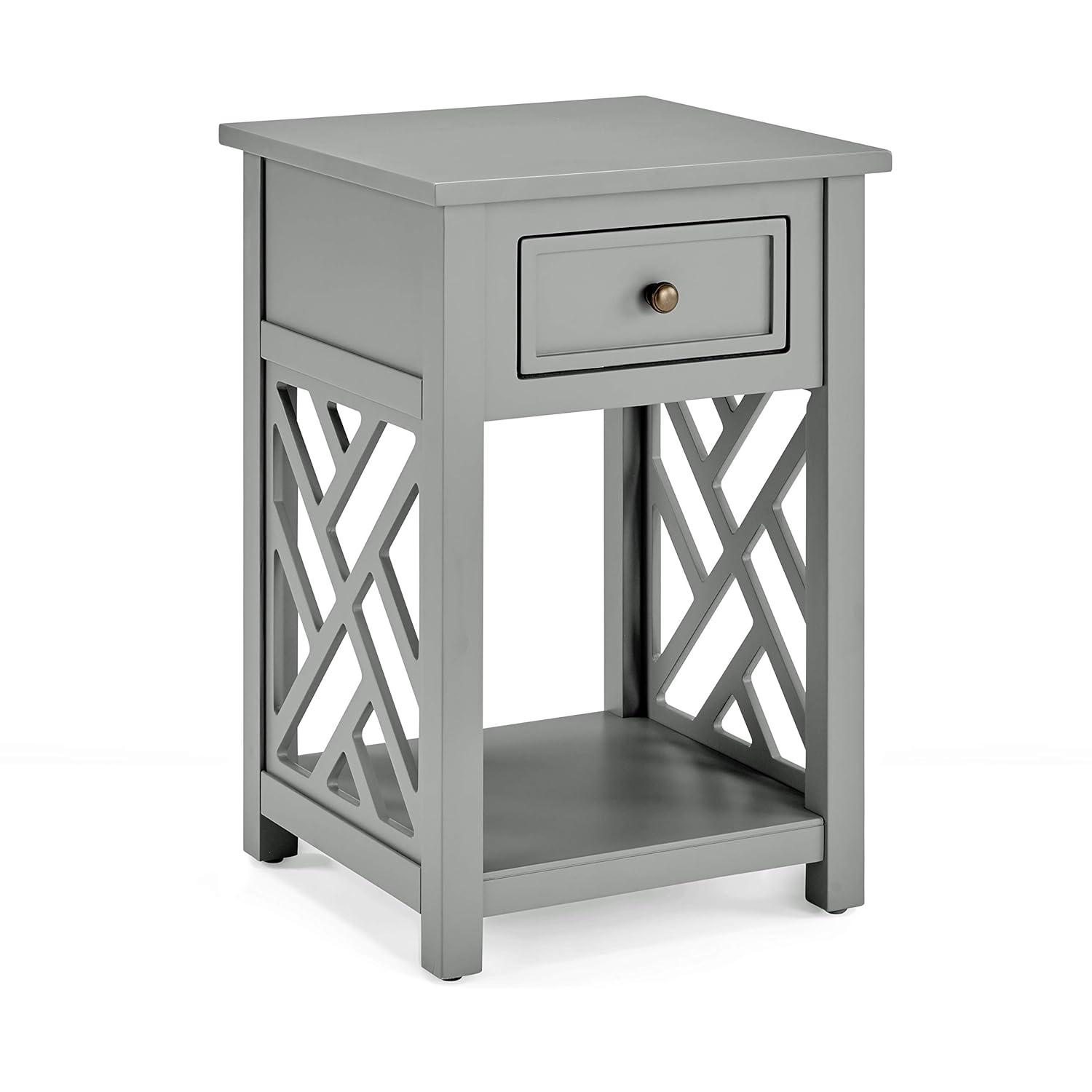 Alaterre Furniture Coventry Indoor Modern Storage Wood Square End Table, Gray