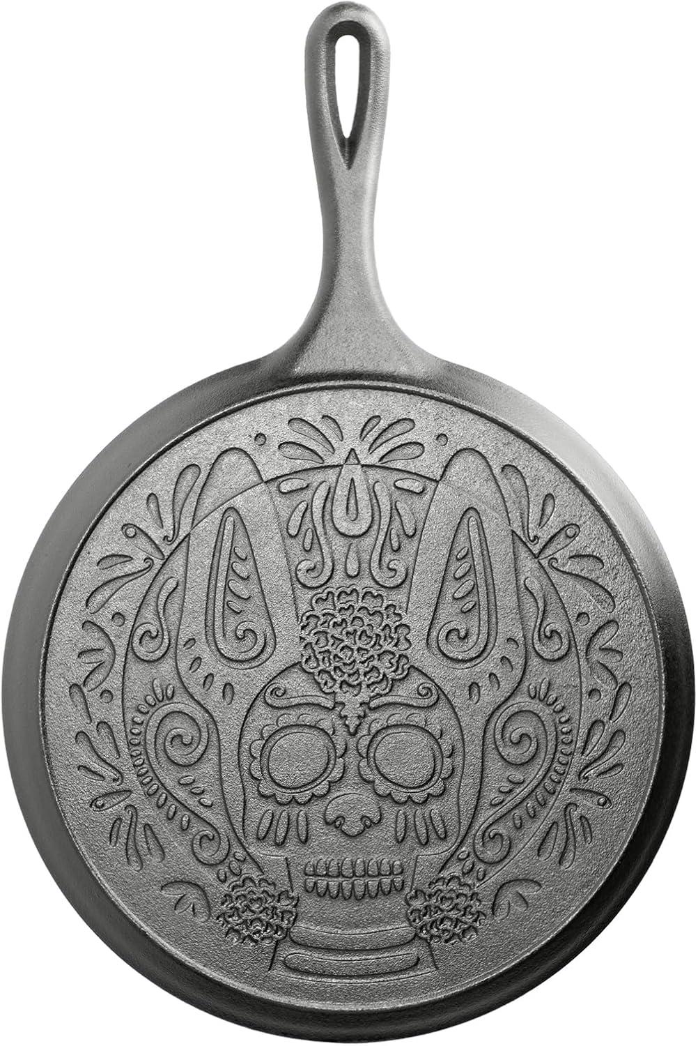 Lodge 10.5" Black Cast Iron Sugar Skull Griddle