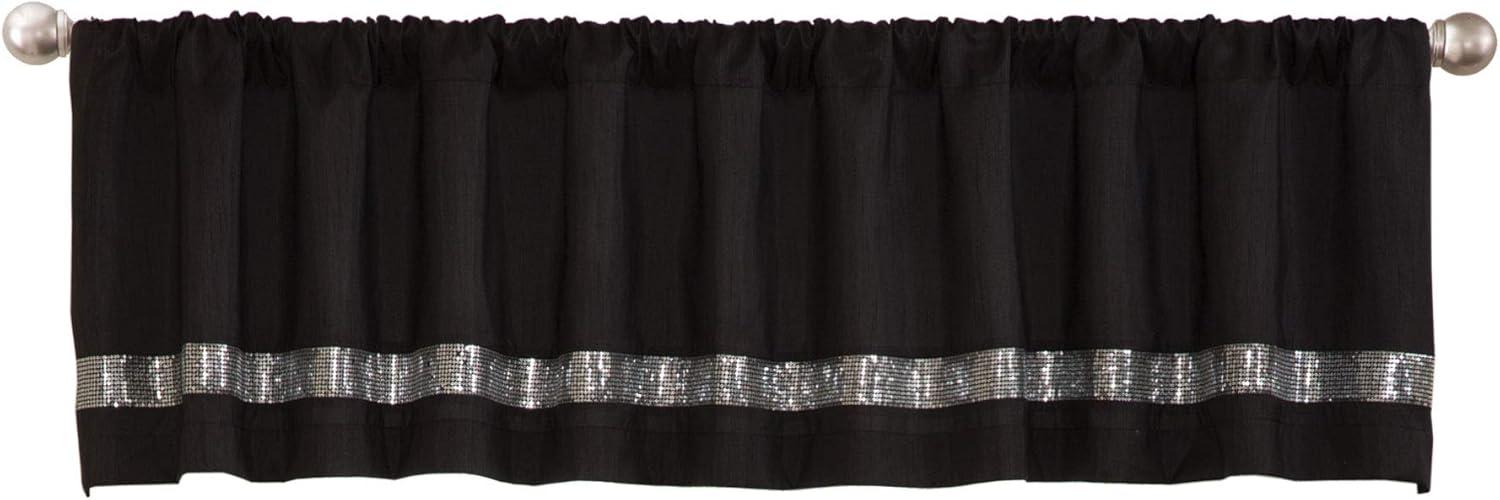 Lush Decor Night Sky Curtain Valance (Single Panel), Black and Gray